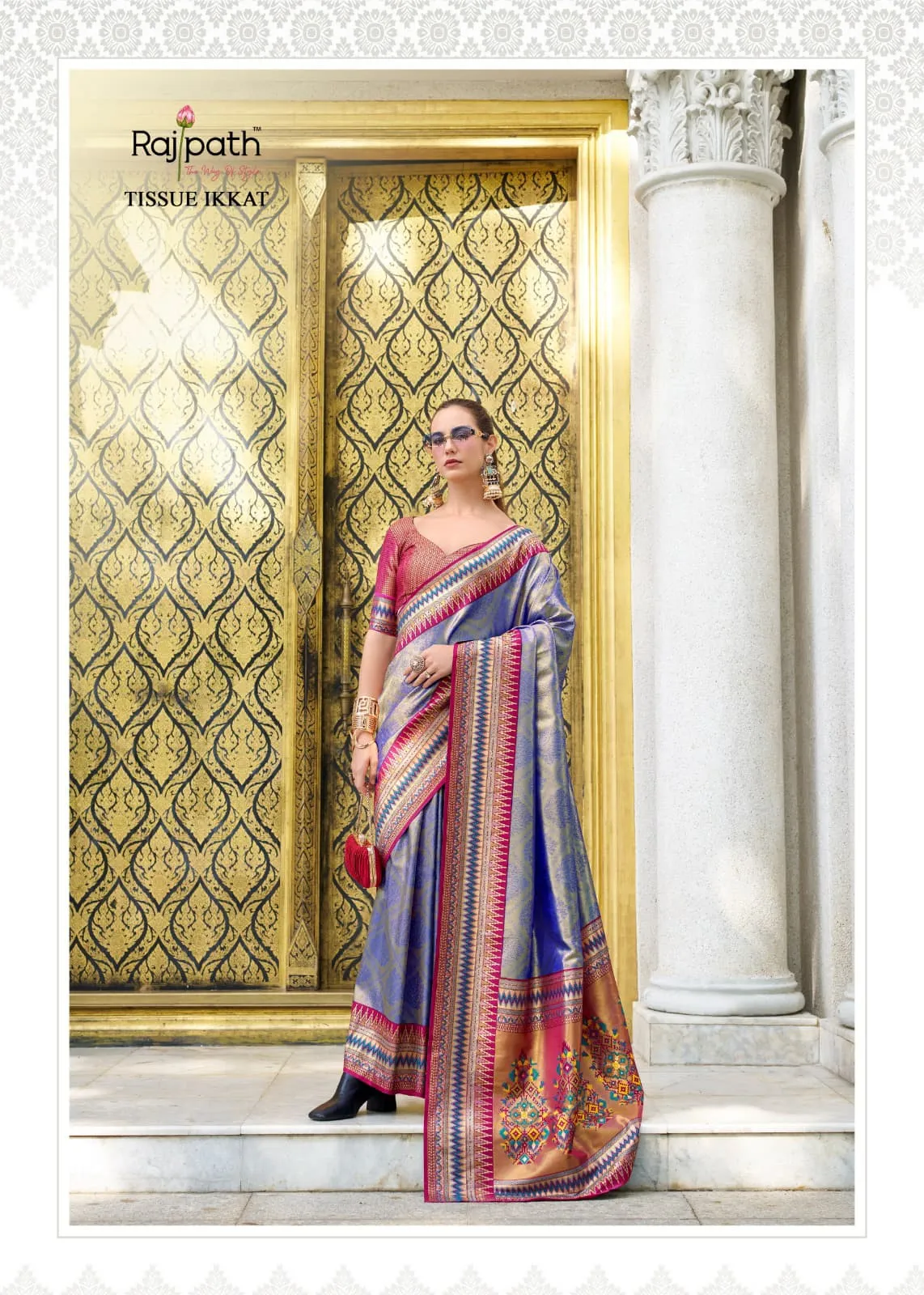 Rajmata By Rajpath Fabrics Tissue Silk Wedding Saree Wholesale - Image 6