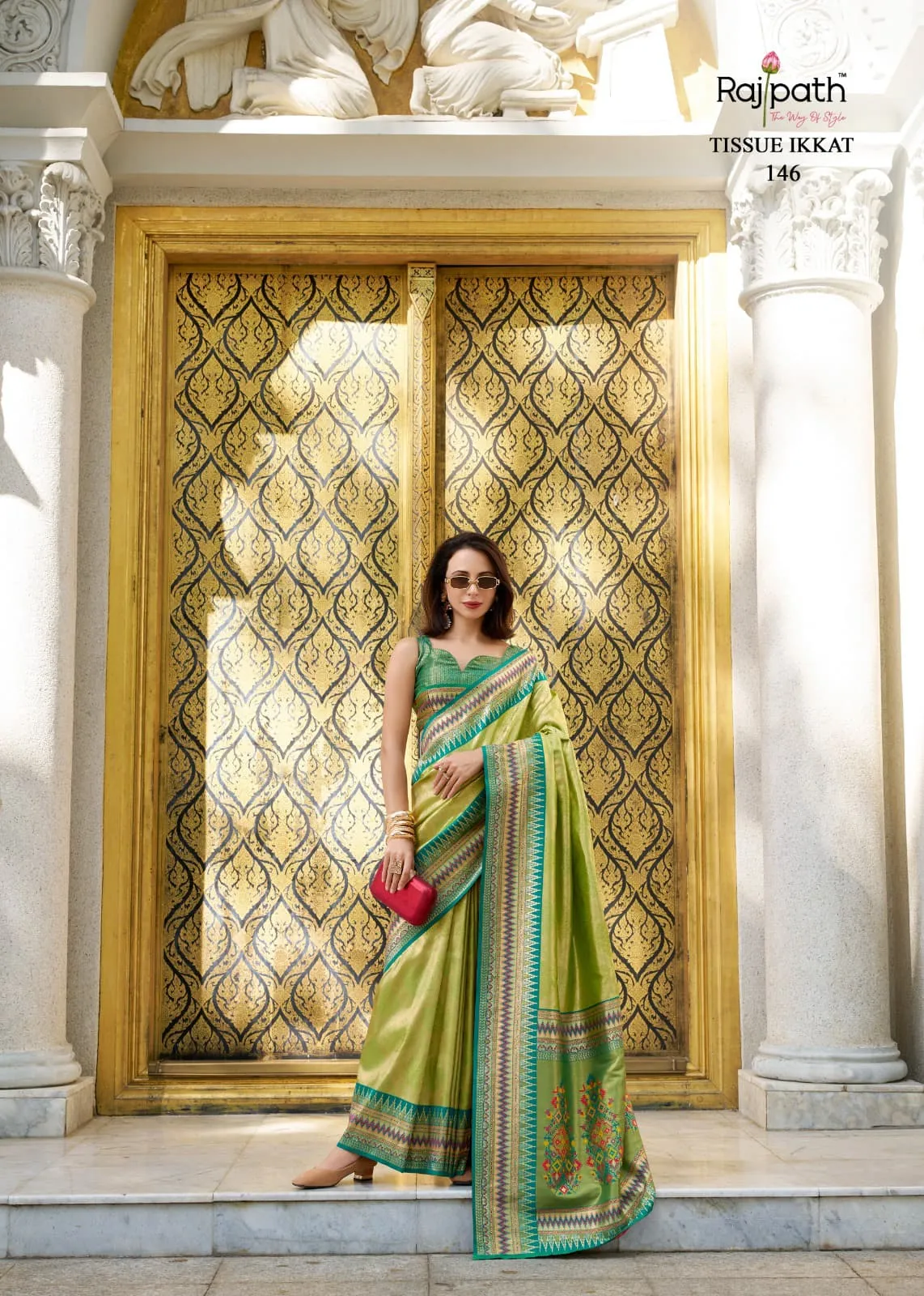 Rajmata By Rajpath Fabrics Tissue Silk Wedding Saree Wholesale - Image 7