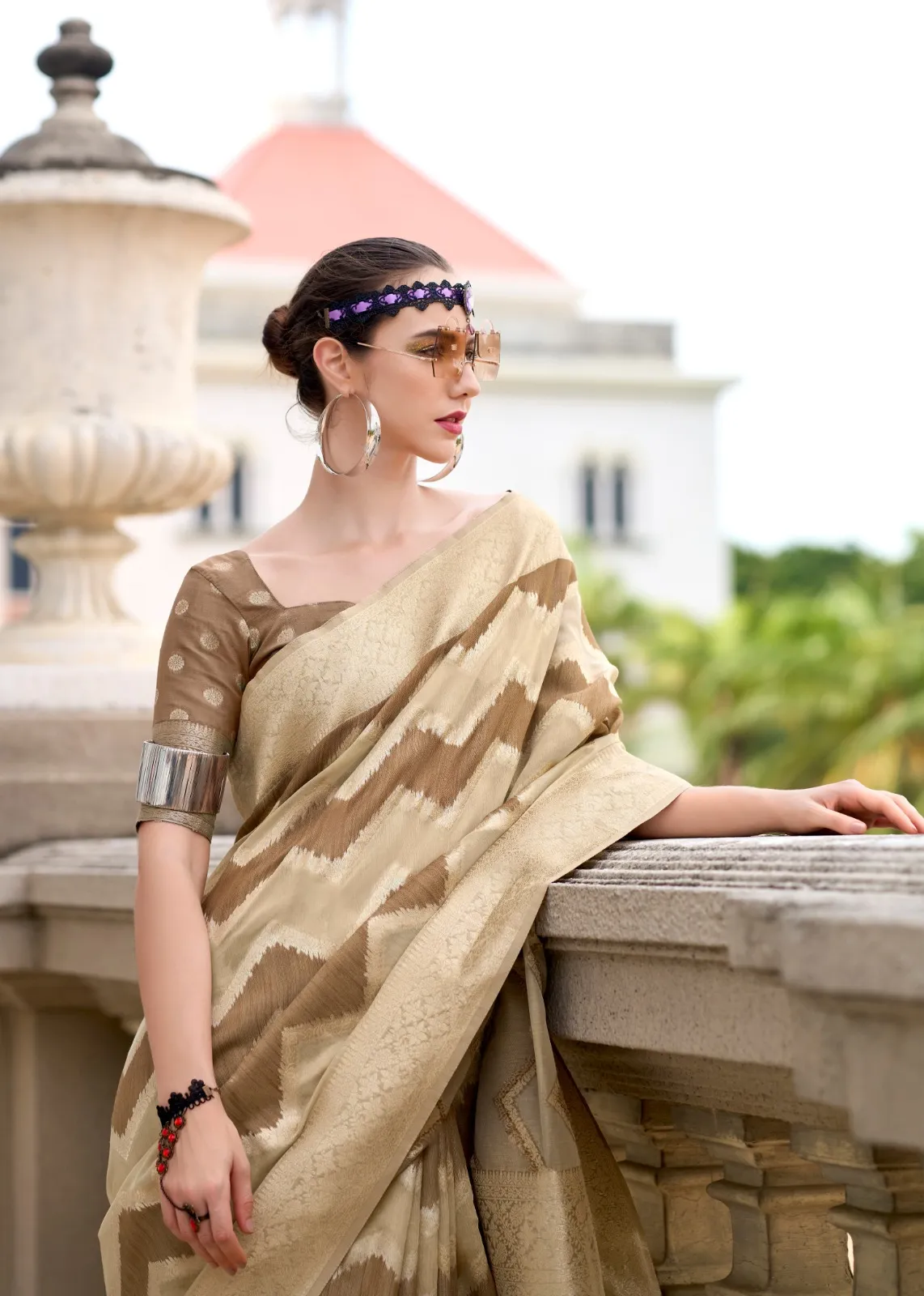 Rajpath Fabric renault Silk Cotton Linen Fancy Saree - Image 2