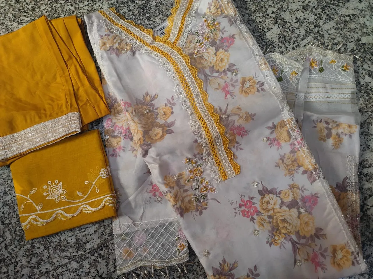 Readymade Organza Pakistani Style Eid Wear Straight Salwar Suit - Image 7