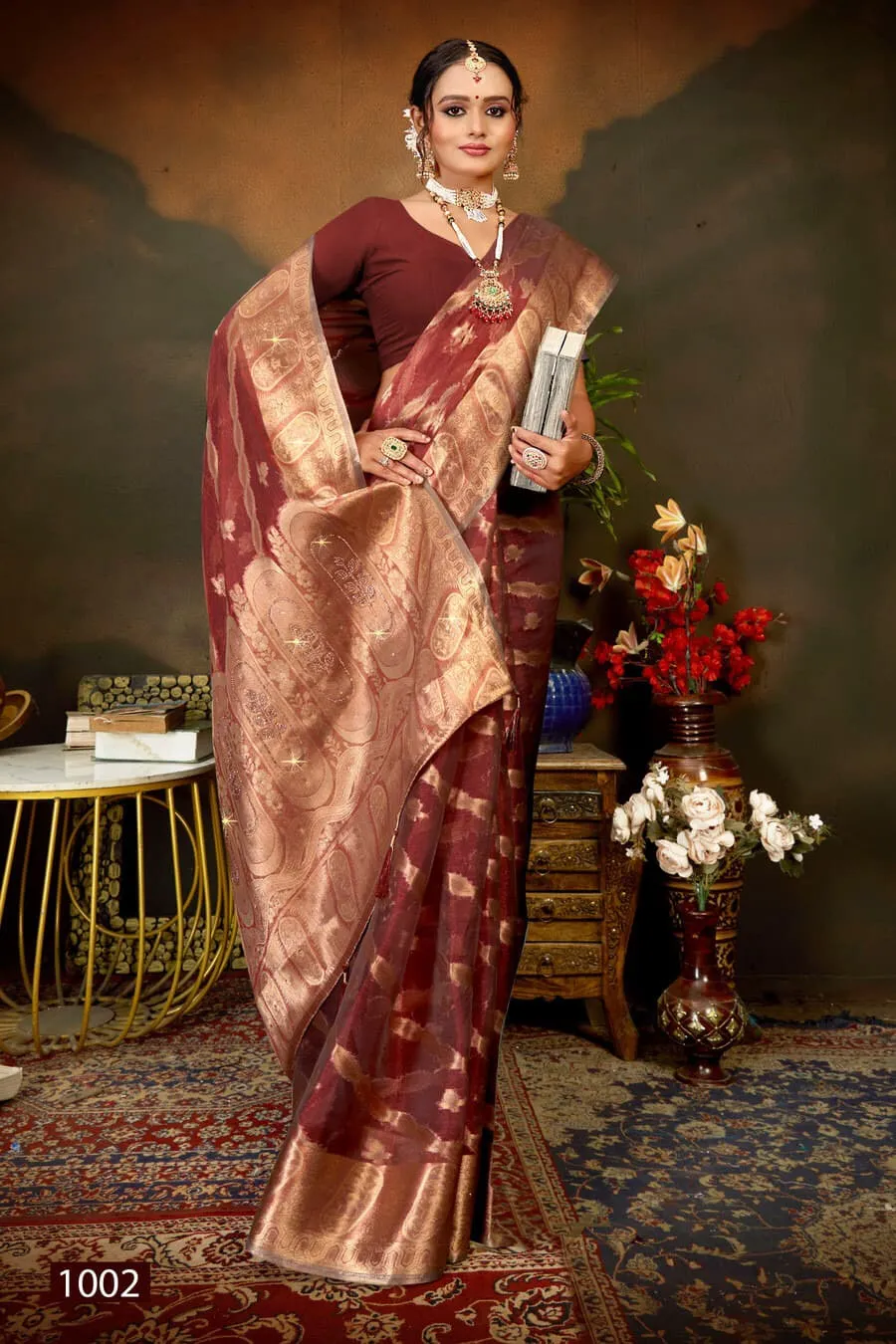 Saroj Celebrations Jharkan vol1 Wholesale Organza Saree With Heavy Jarkan Work - Image 3