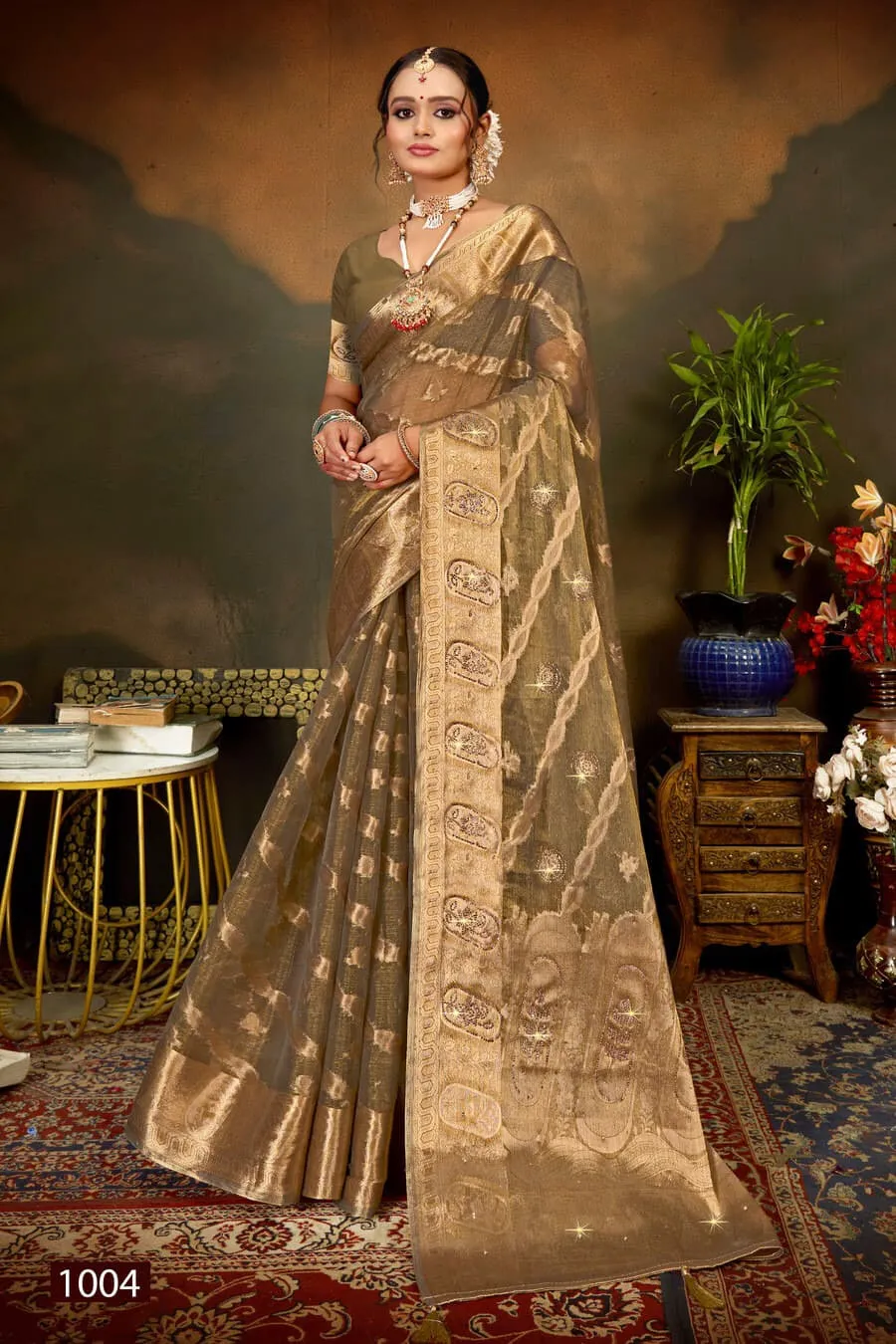 Saroj Celebrations Jharkan vol1 Wholesale Organza Saree With Heavy Jarkan Work - Image 6