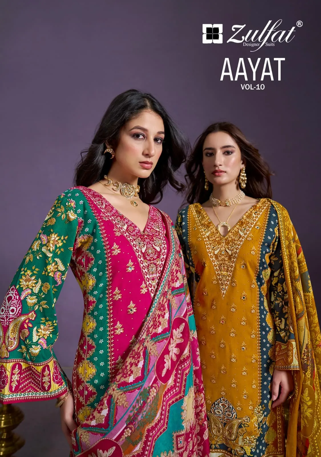 Zulfat Designers Aayat Vol 10 Wholesale Handwork Dress Materials