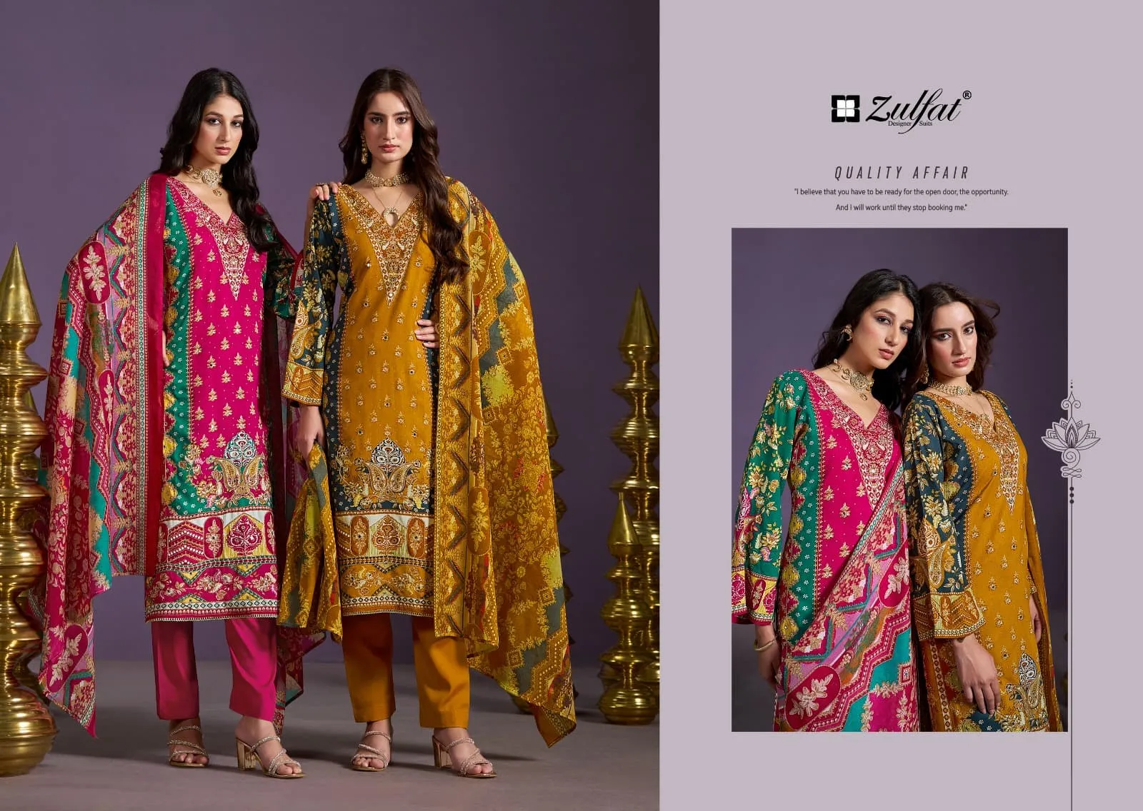 Zulfat Designers Aayat Vol 10 Wholesale Handwork Dress Materials - Image 2