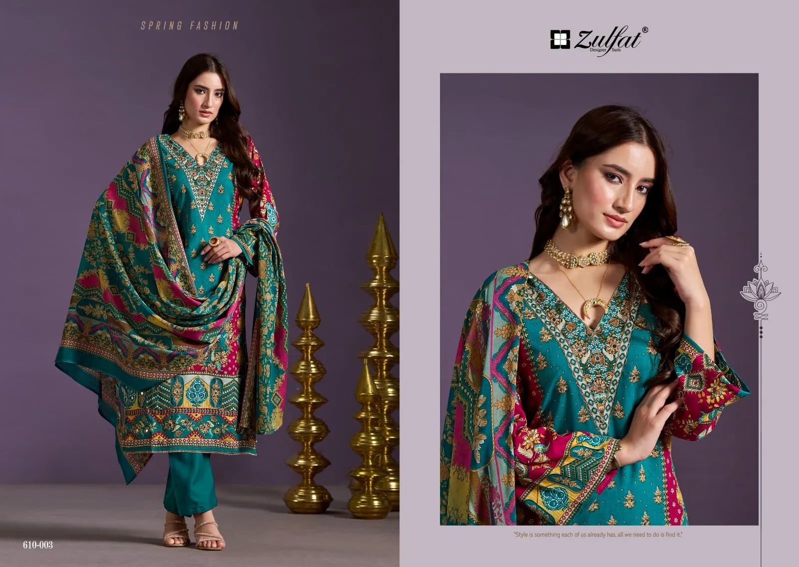 Zulfat Designers Aayat Vol 10 Wholesale Handwork Dress Materials - Image 3