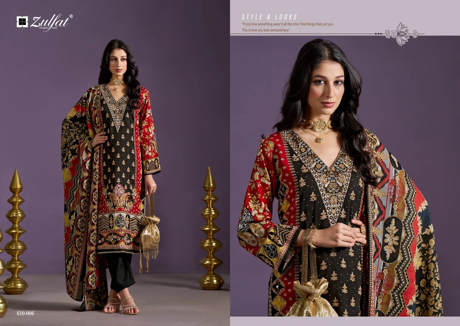 Zulfat Designers Aayat Vol 10 Wholesale Handwork Dress Materials - Image 4