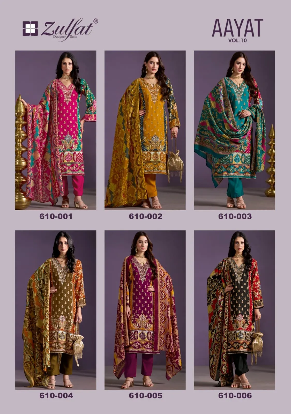 Zulfat Designers Aayat Vol 10 Wholesale Handwork Dress Materials - Image 6