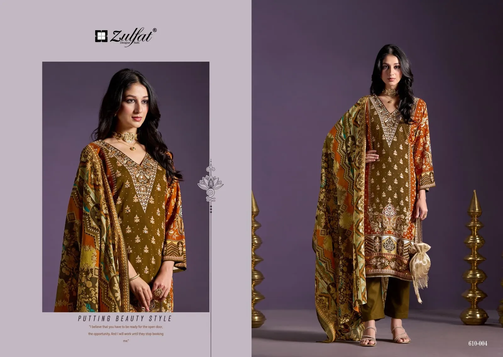 Zulfat Designers Aayat Vol 10 Wholesale Handwork Dress Materials - Image 7