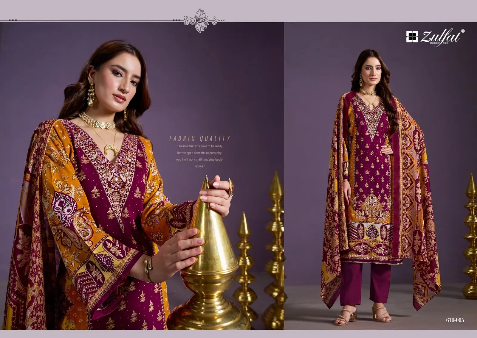 Zulfat Designers Aayat Vol 10 Wholesale Handwork Dress Materials - Image 9