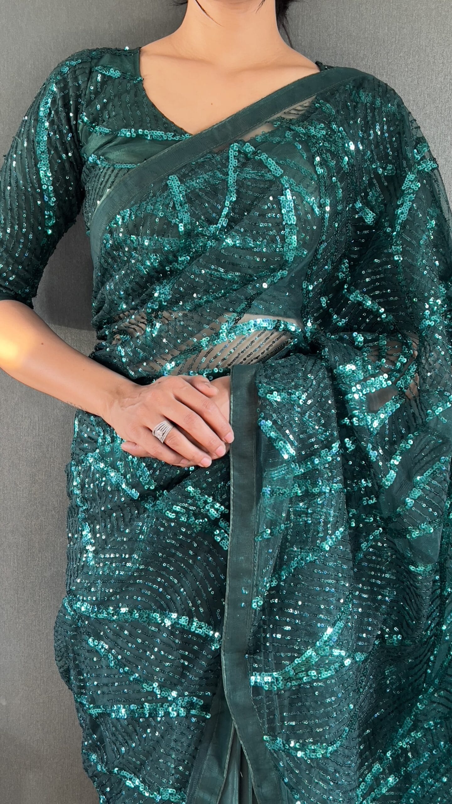 Ready To Wear Premium Net 1 Min Saree - Image 3