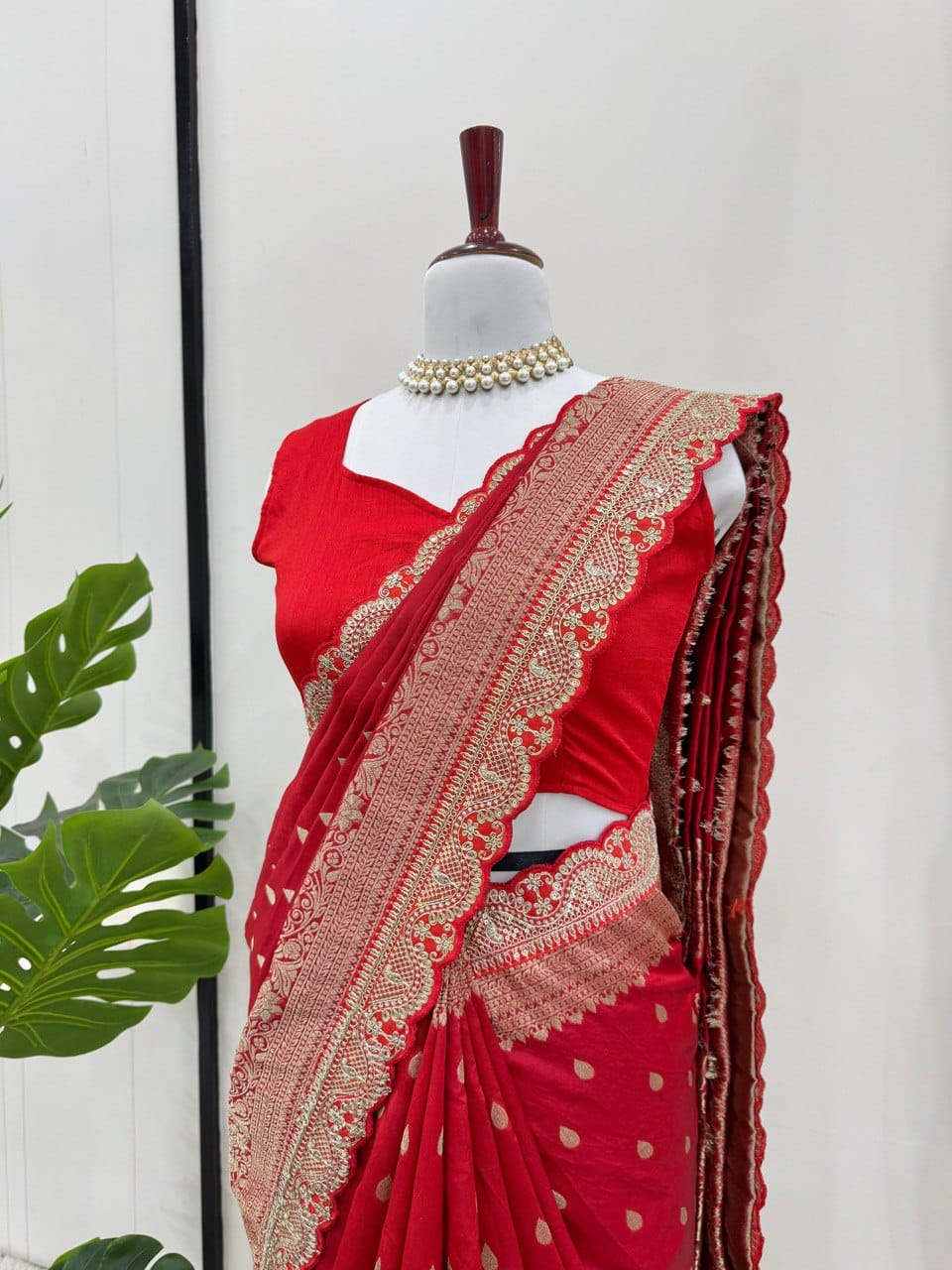 Most Trending And Beautiful Designer Wedding Wear Saree - Image 2