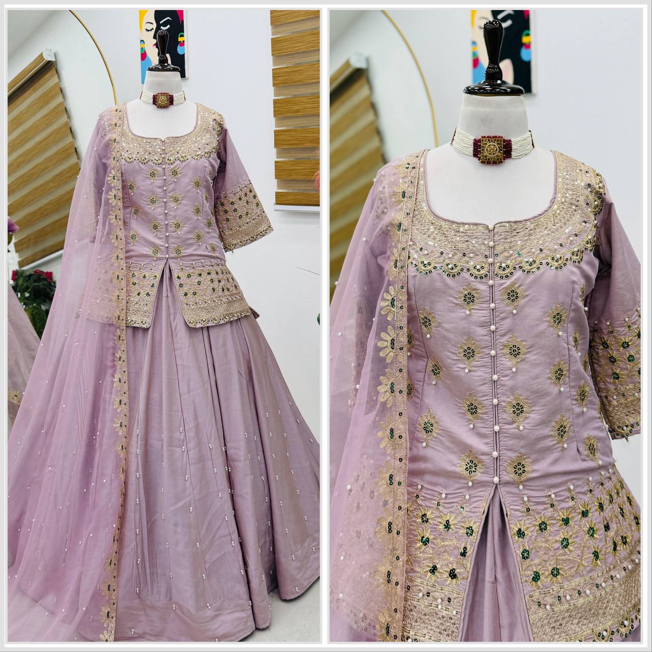 Designer Peplum Top With Lehenga For Wedding - Image 4