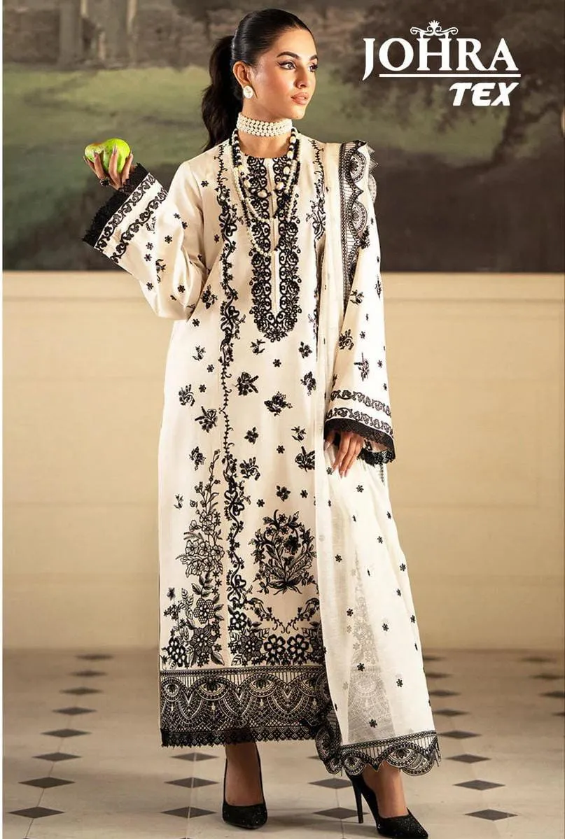 Black And White Embroidery Pakistani Salwar Suit
