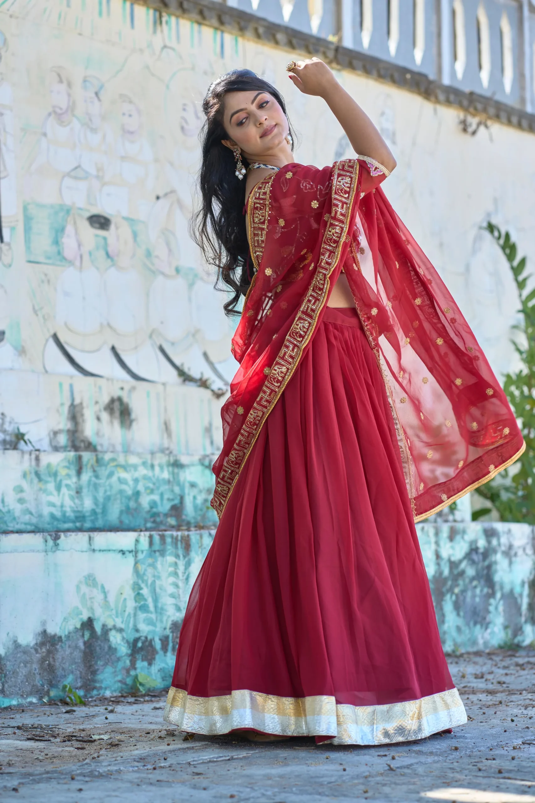 Classical Lehenga Collection Maroon Wedding Lehenga - Image 2