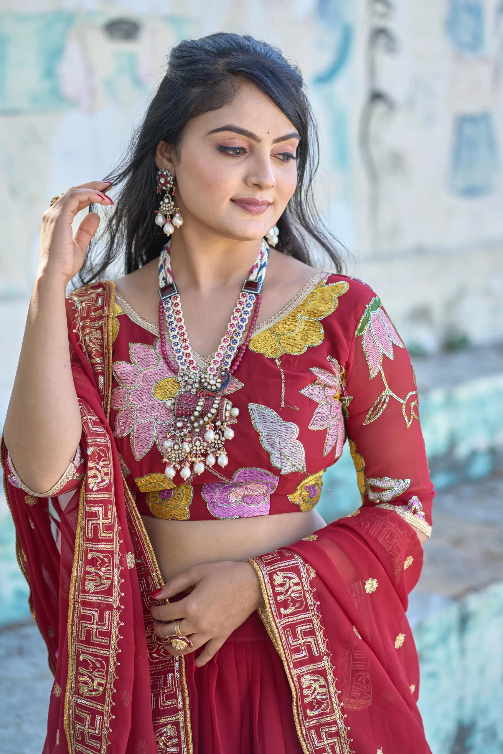 Classical Lehenga Collection Maroon Wedding Lehenga - Image 4