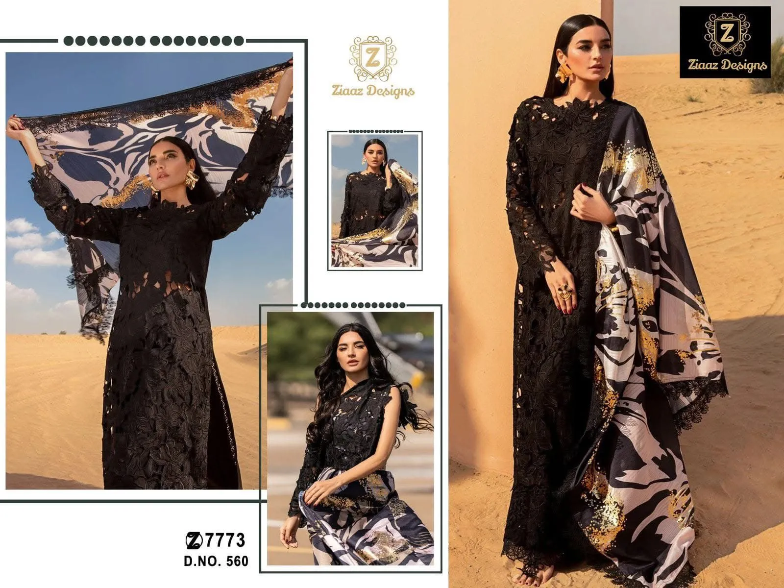 Cotton Black Pakistani Suit For Girls - Image 2