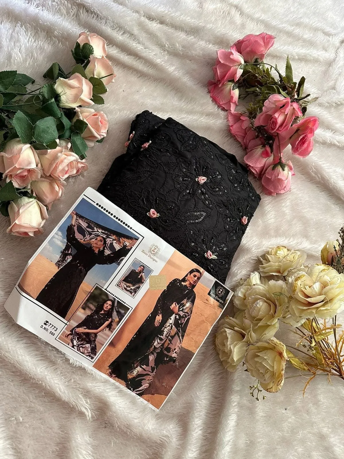 Cotton Black Pakistani Suit For Girls - Image 5