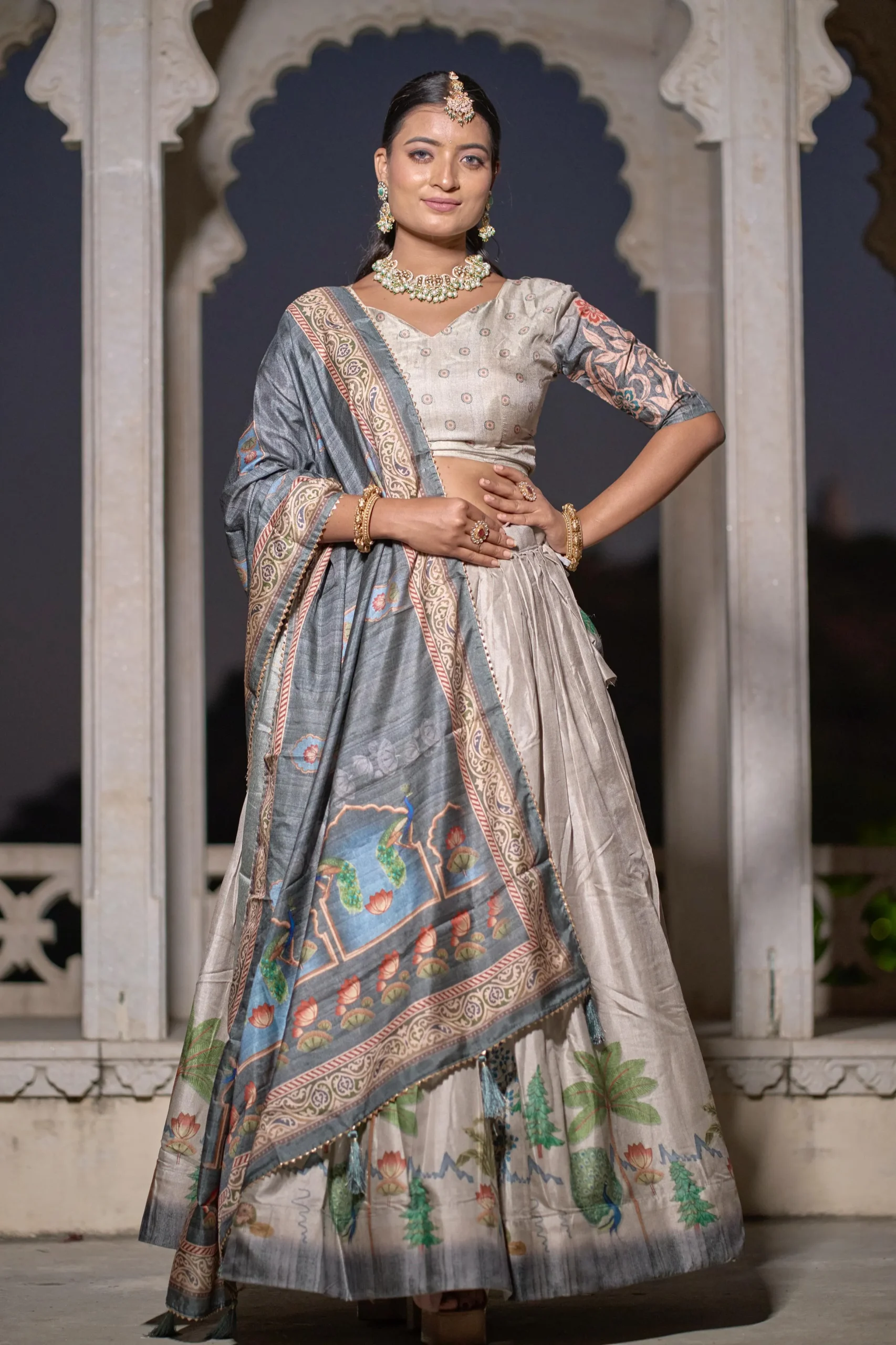 Designer Kalamkari Lehenga Choli For Wedding - Image 3