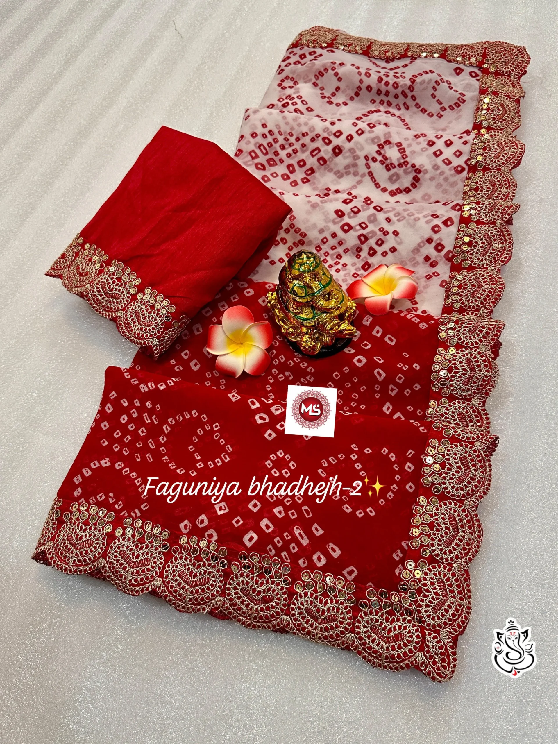 Falguniya Special Bandhani Printed Wedding Saree