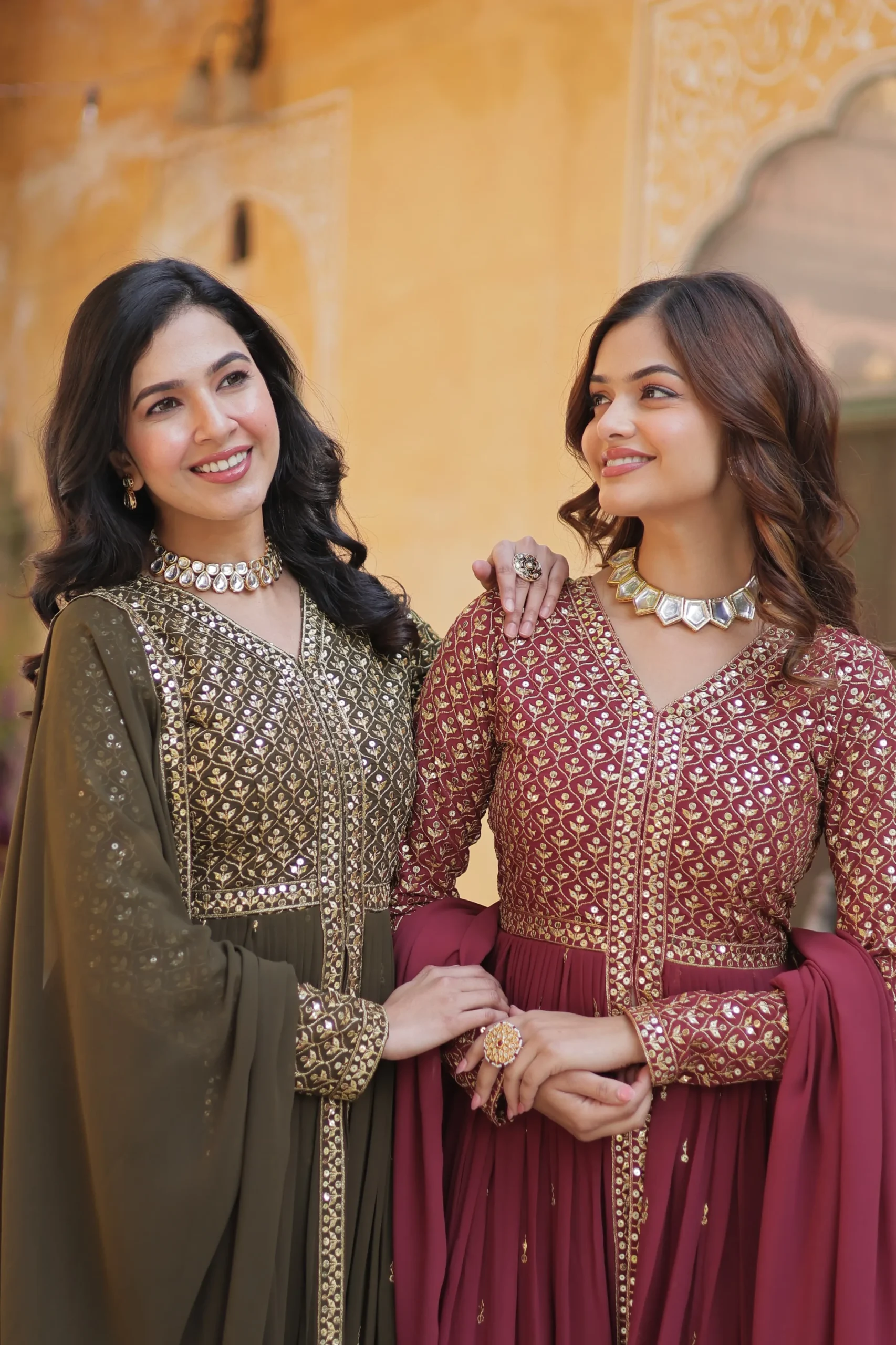 Festive Wear Slit Cut Anarkali Gown Set - Image 2