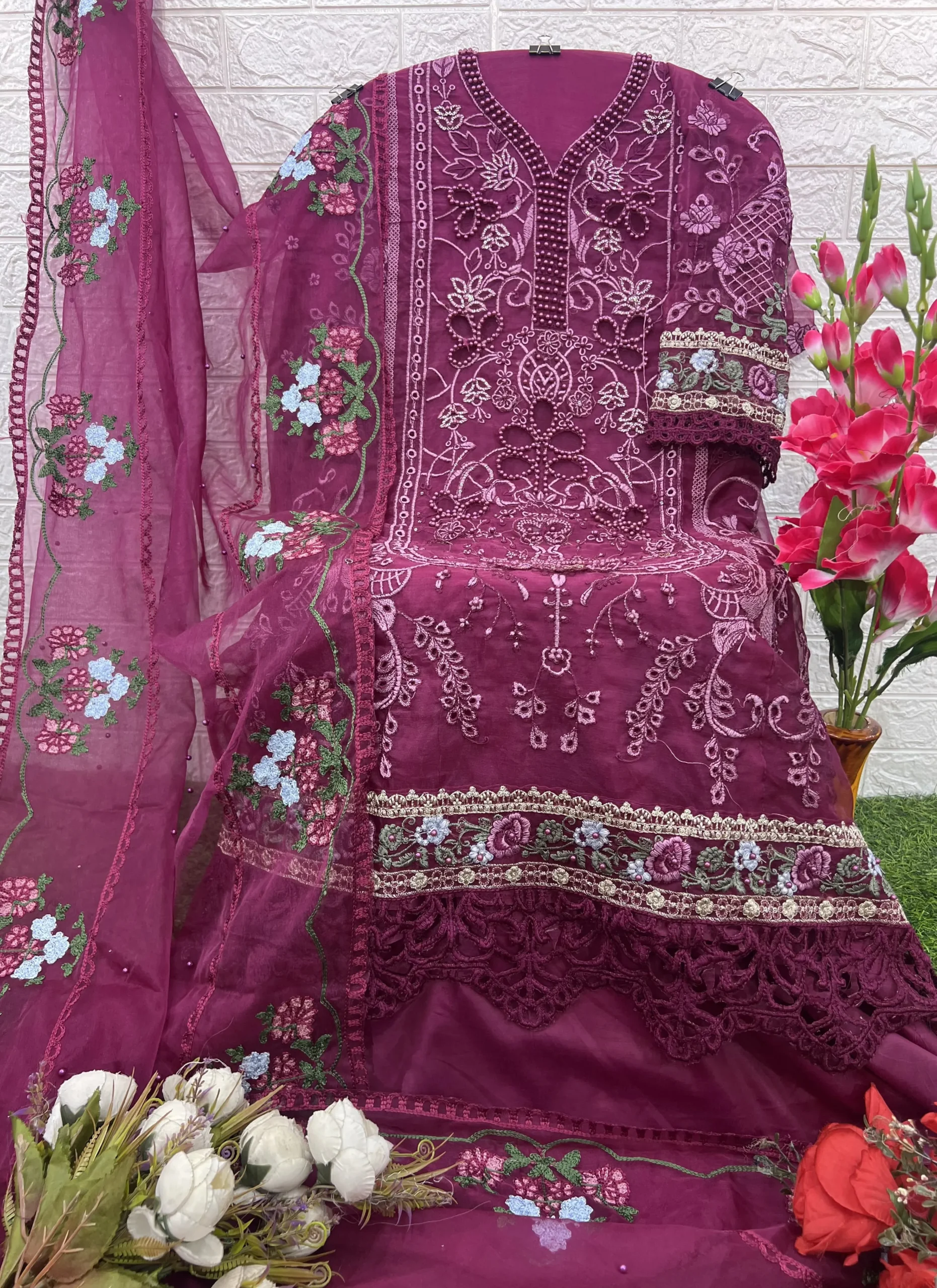 Heavy Embroidery Pakistani Suit For Girls - Image 3