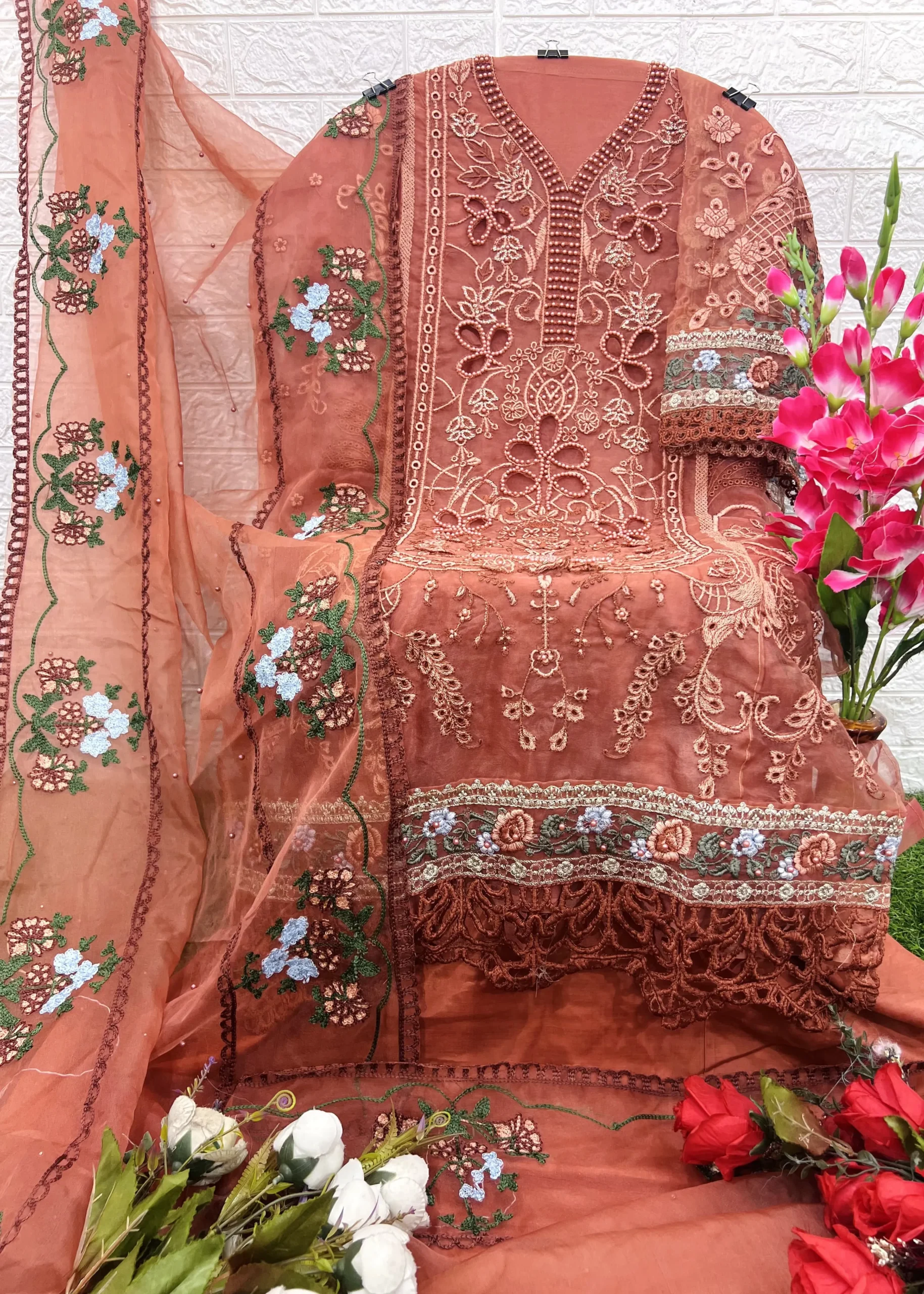 Heavy Embroidery Pakistani Suit For Girls - Image 4
