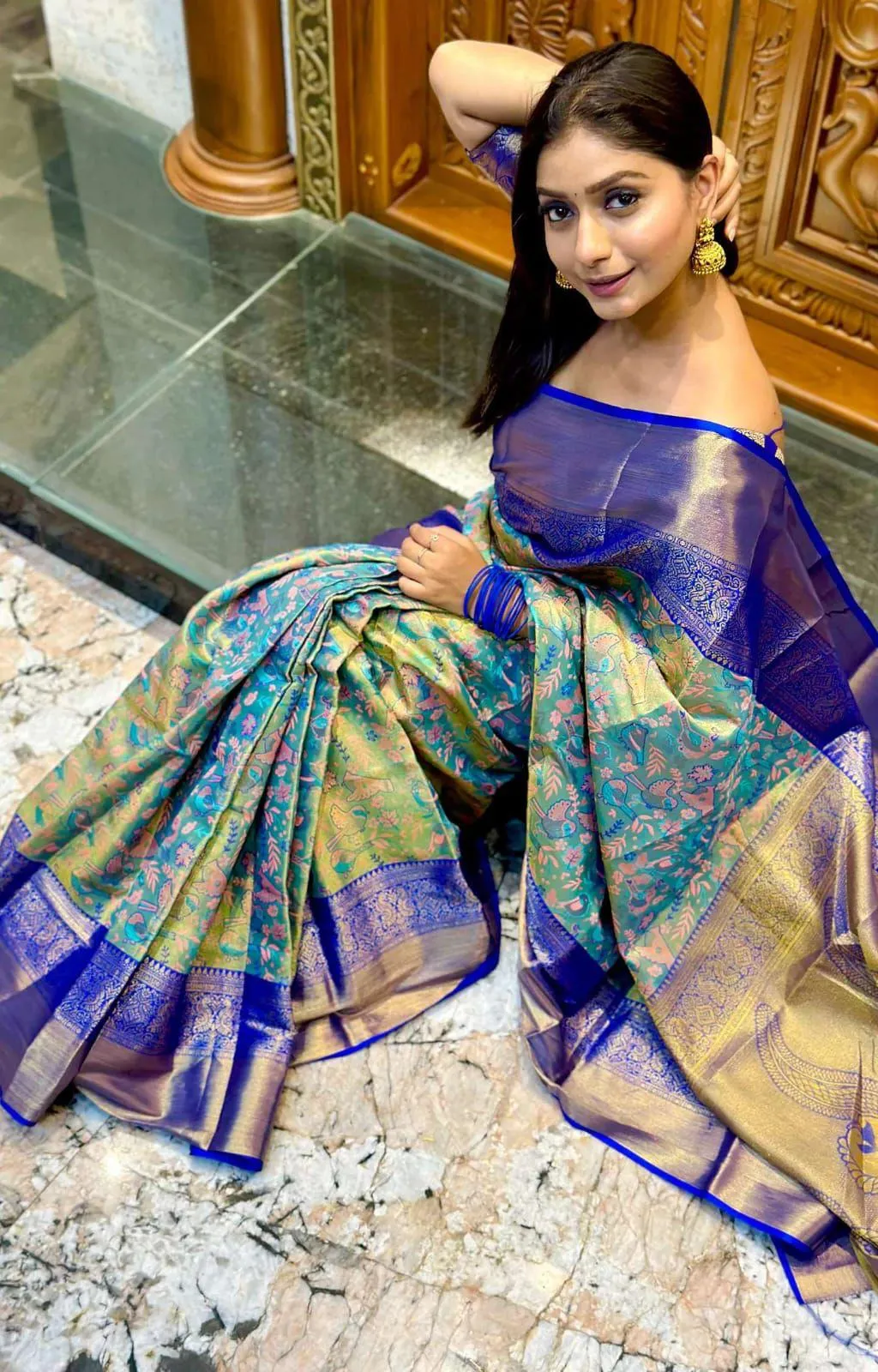 Kanjivaram Pattu Silk Saree For Wedding - Image 2