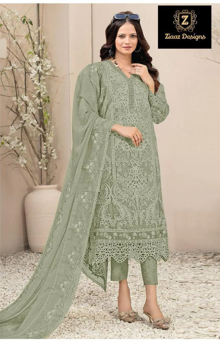 Organza Cut Work Pakistani Suit For Ramzan Eid