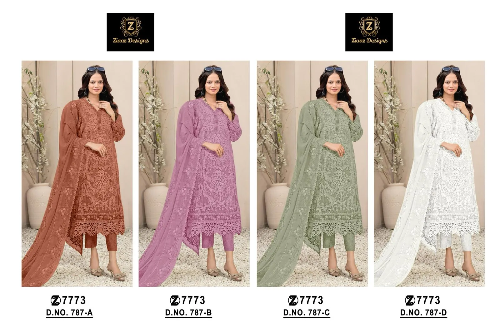 Organza Cut Work Pakistani Suit For Ramzan Eid - Image 4