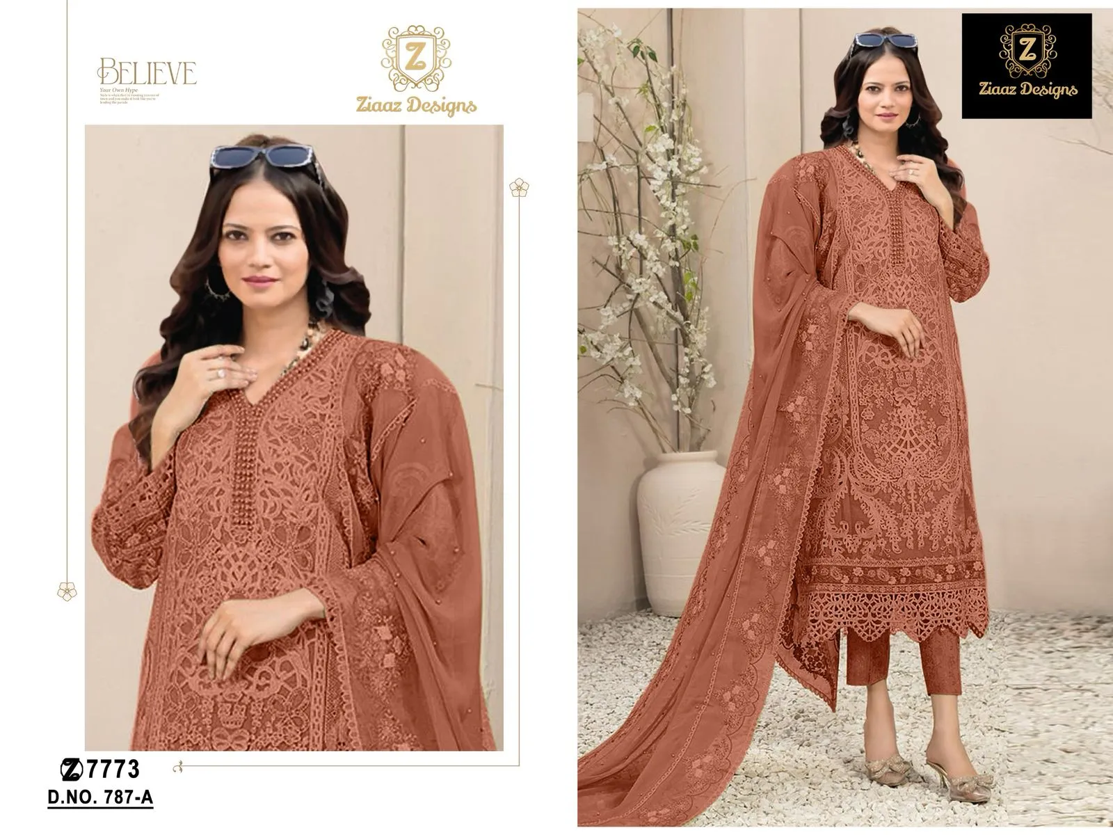 Organza Cut Work Pakistani Suit For Ramzan Eid - Image 5