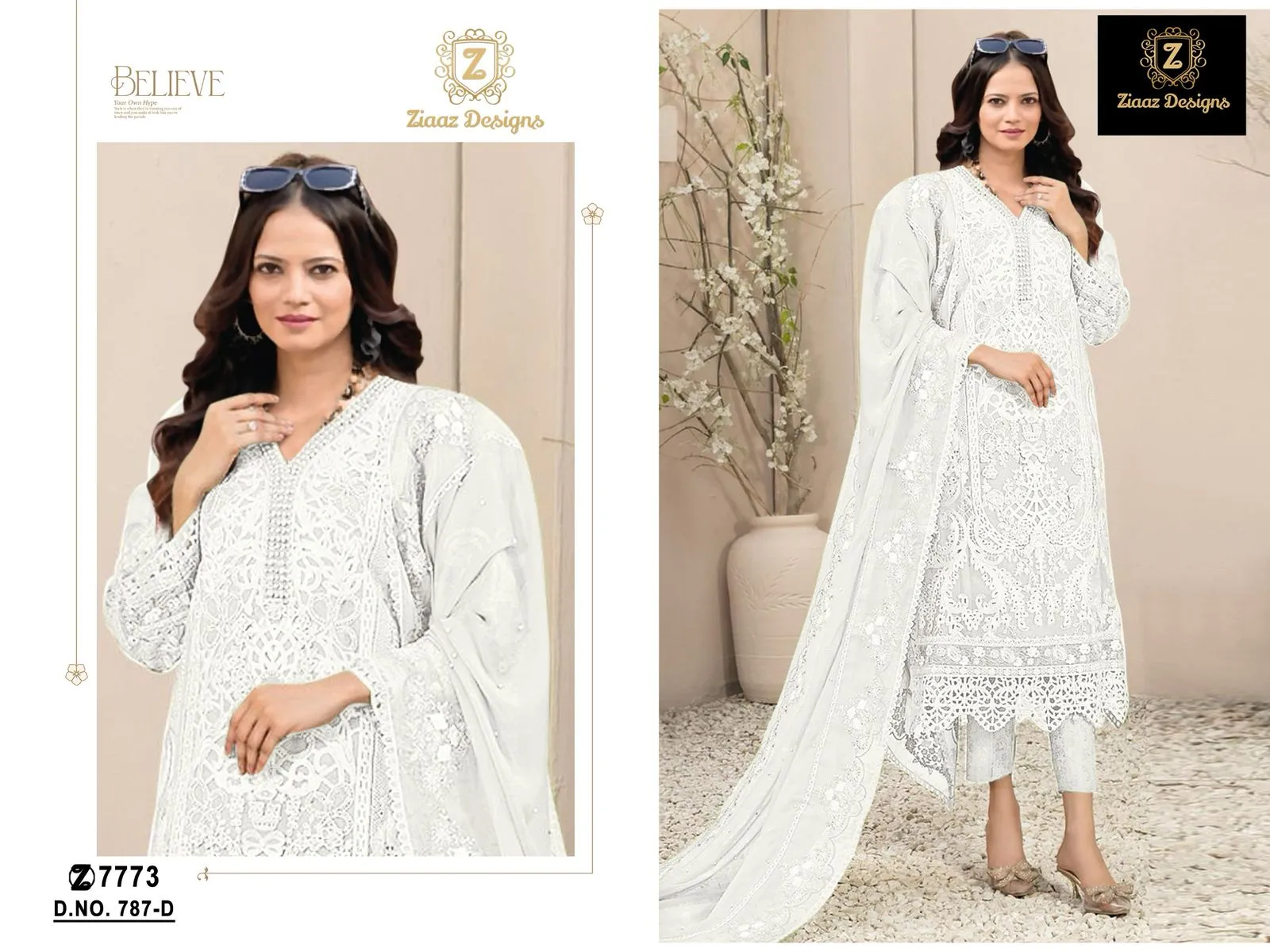 Organza Cut Work Pakistani Suit For Ramzan Eid - Image 7