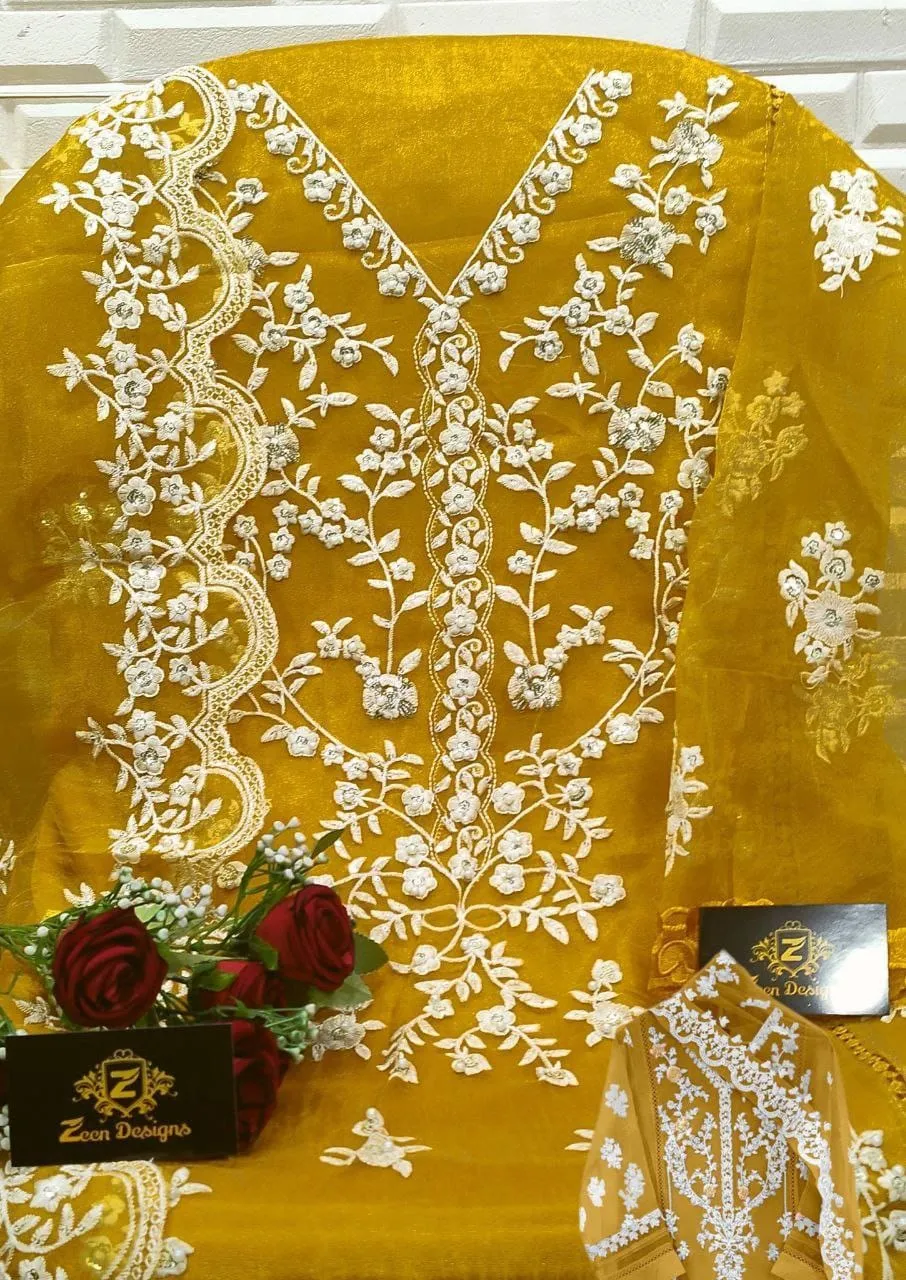 Organza Heavy Embroidery Pakistani Suit - Image 3