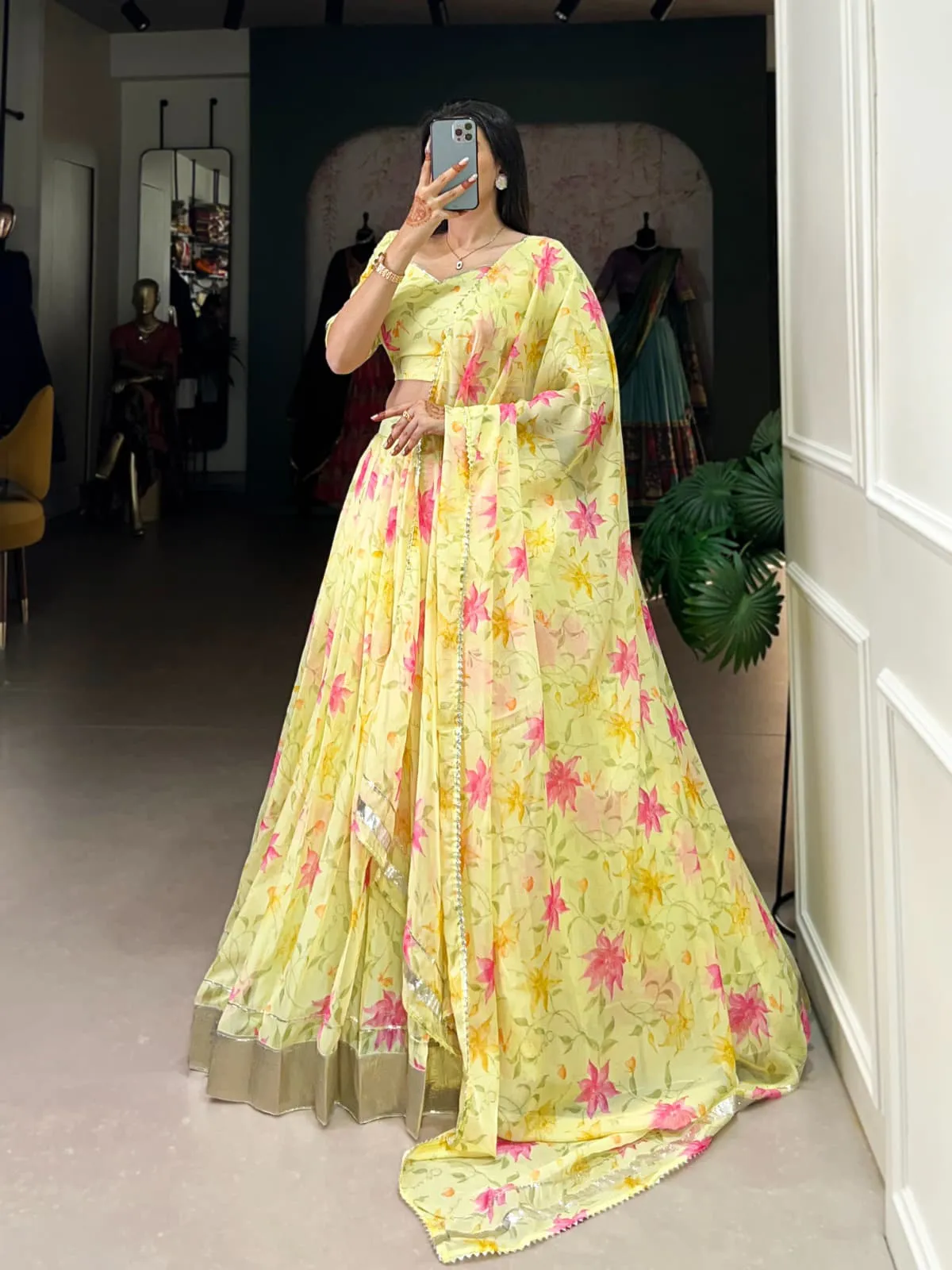 Party Wear Floral Lehenga Choli - Image 2