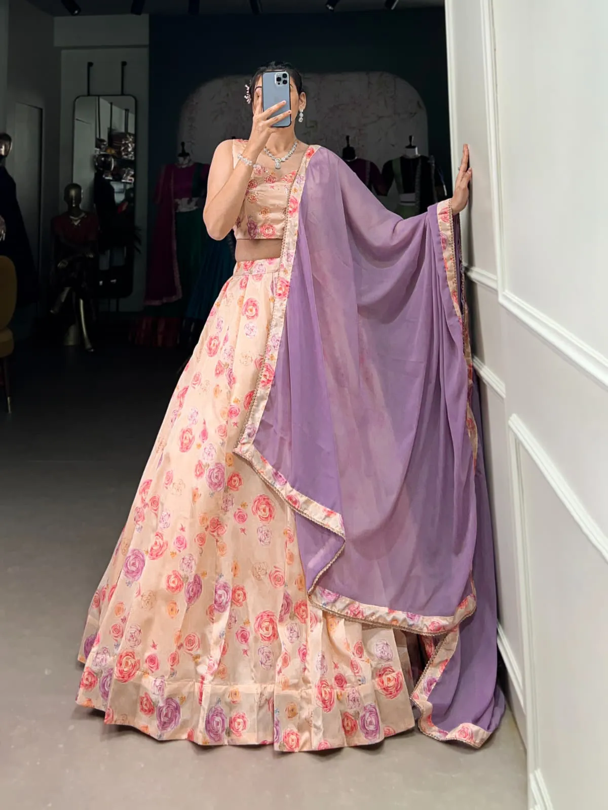 Party Wear Floral Printed Lehenga Choli