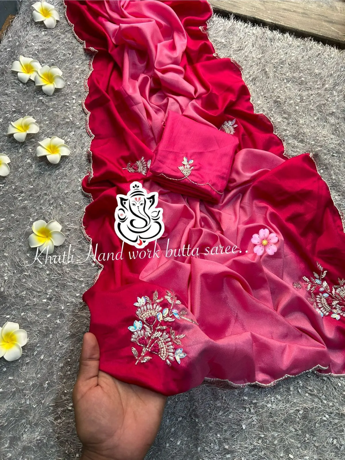 Party Wear Handwork Saree For Girls - Image 3