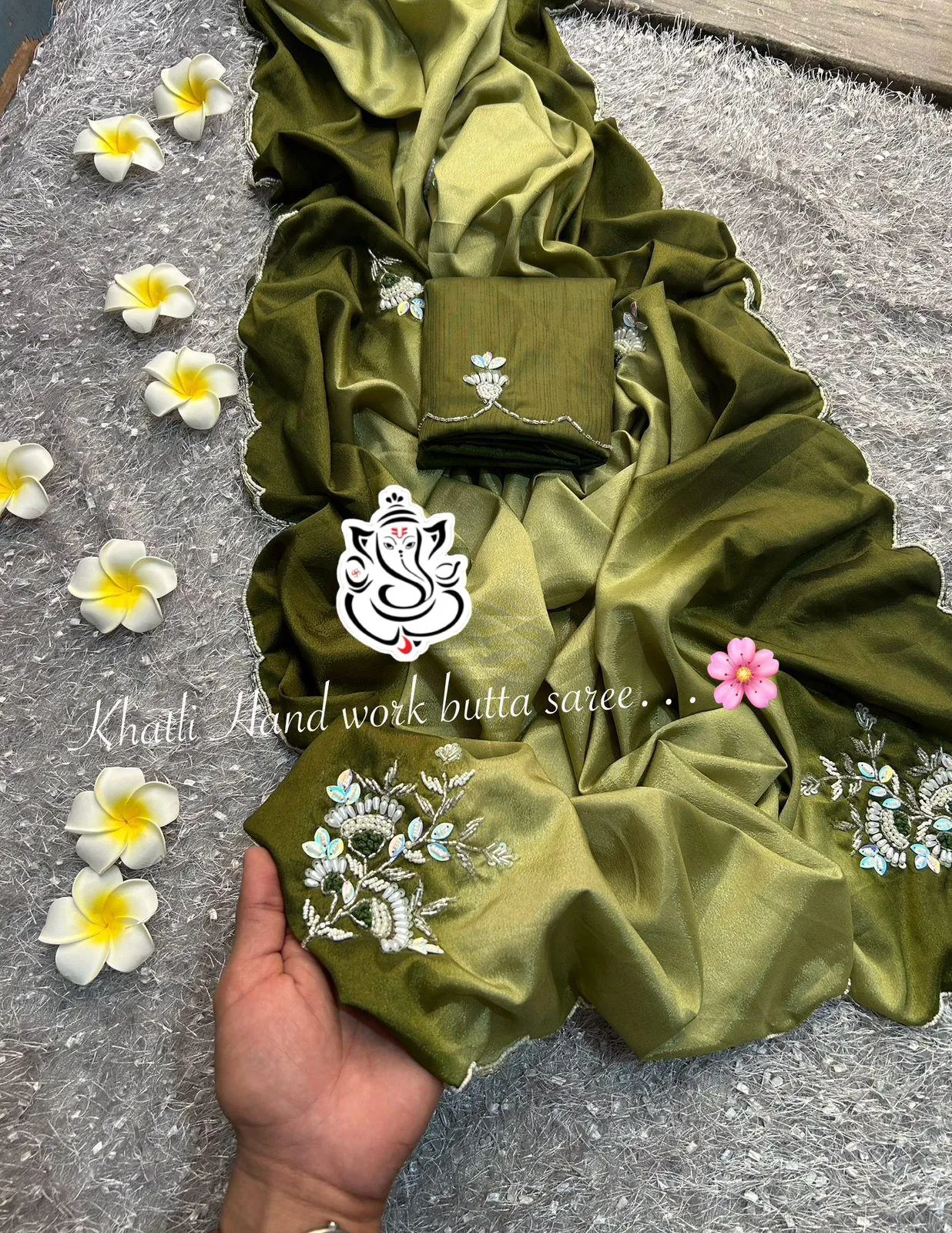 Party Wear Handwork Saree For Girls - Image 4