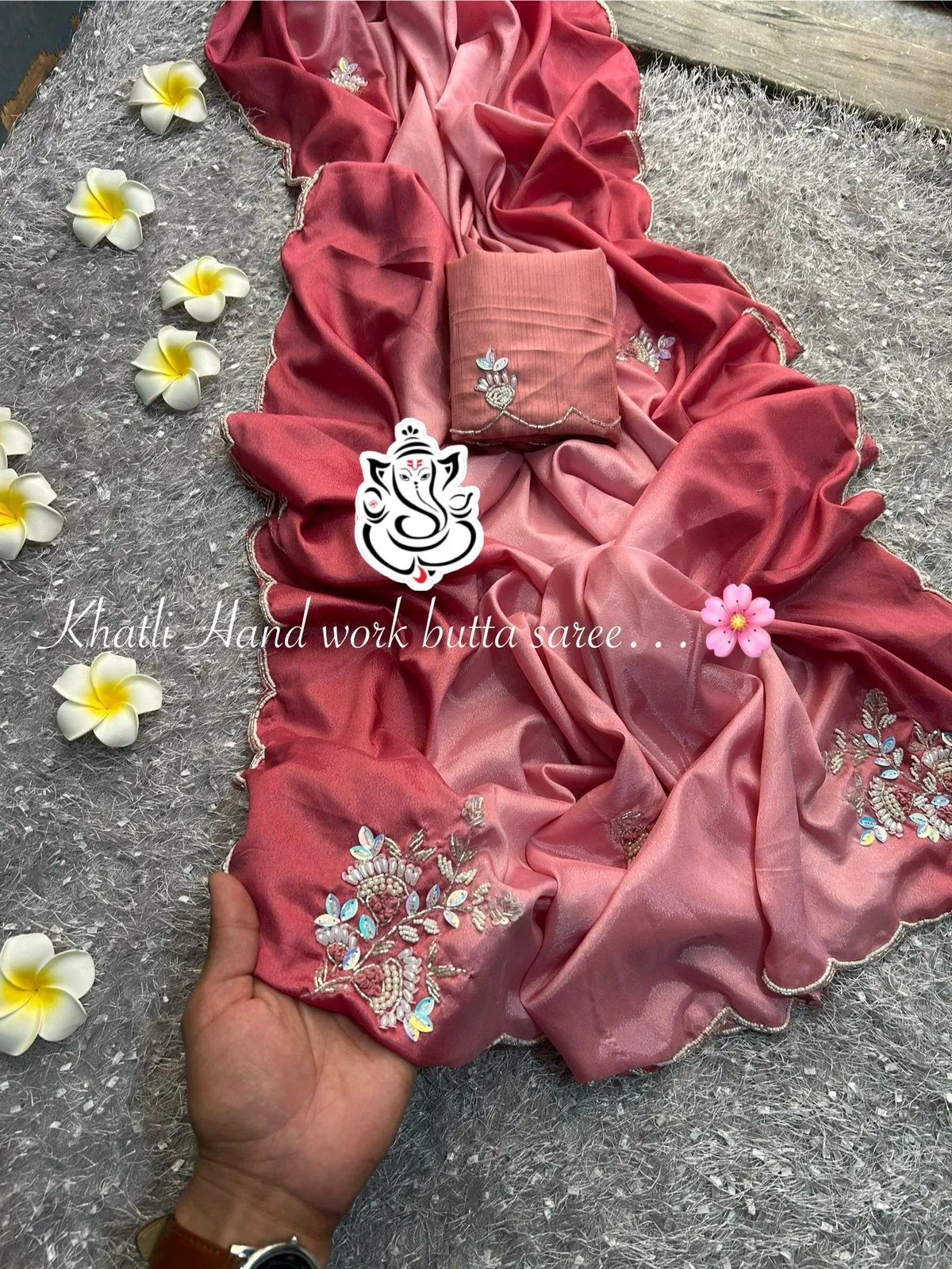 Party Wear Handwork Saree For Girls - Image 6
