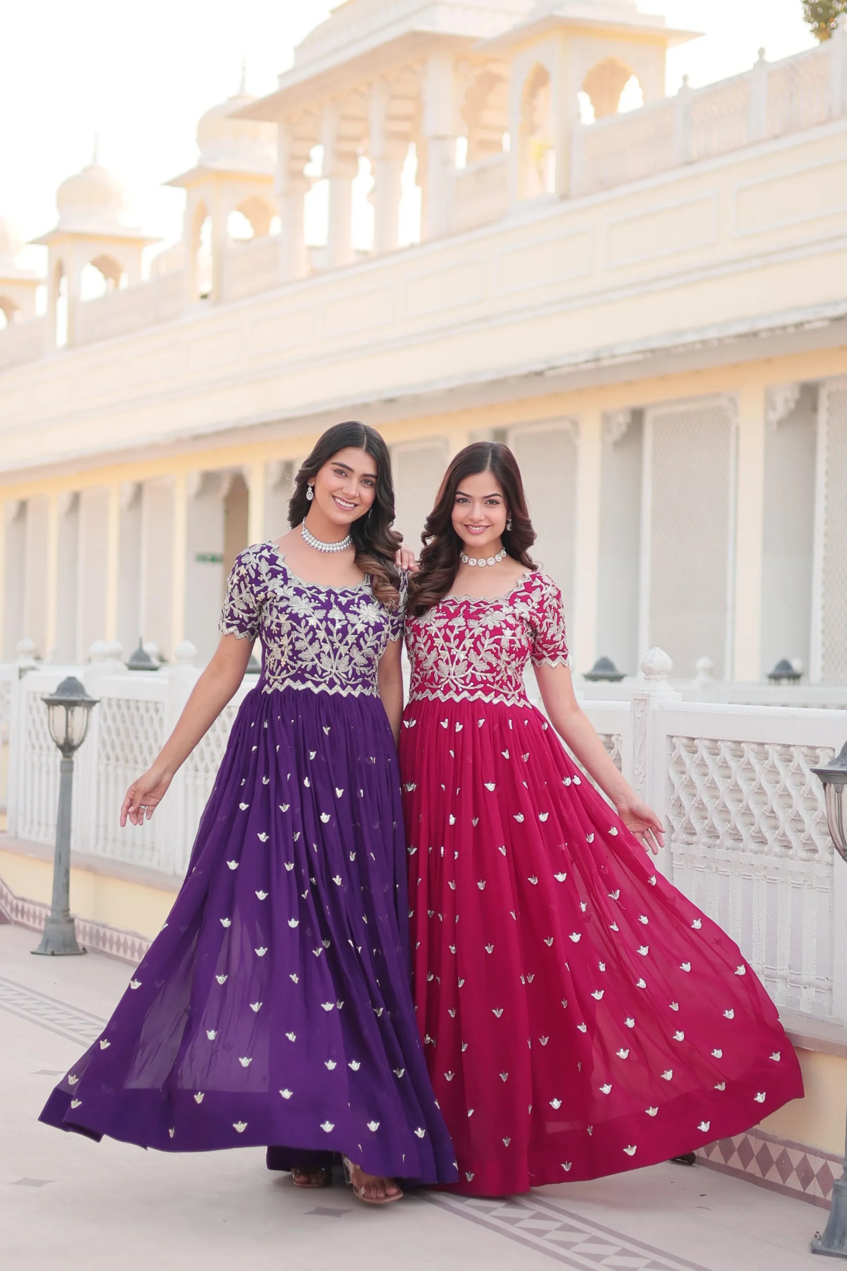Premium Georgette Heavy Embroidery Gown