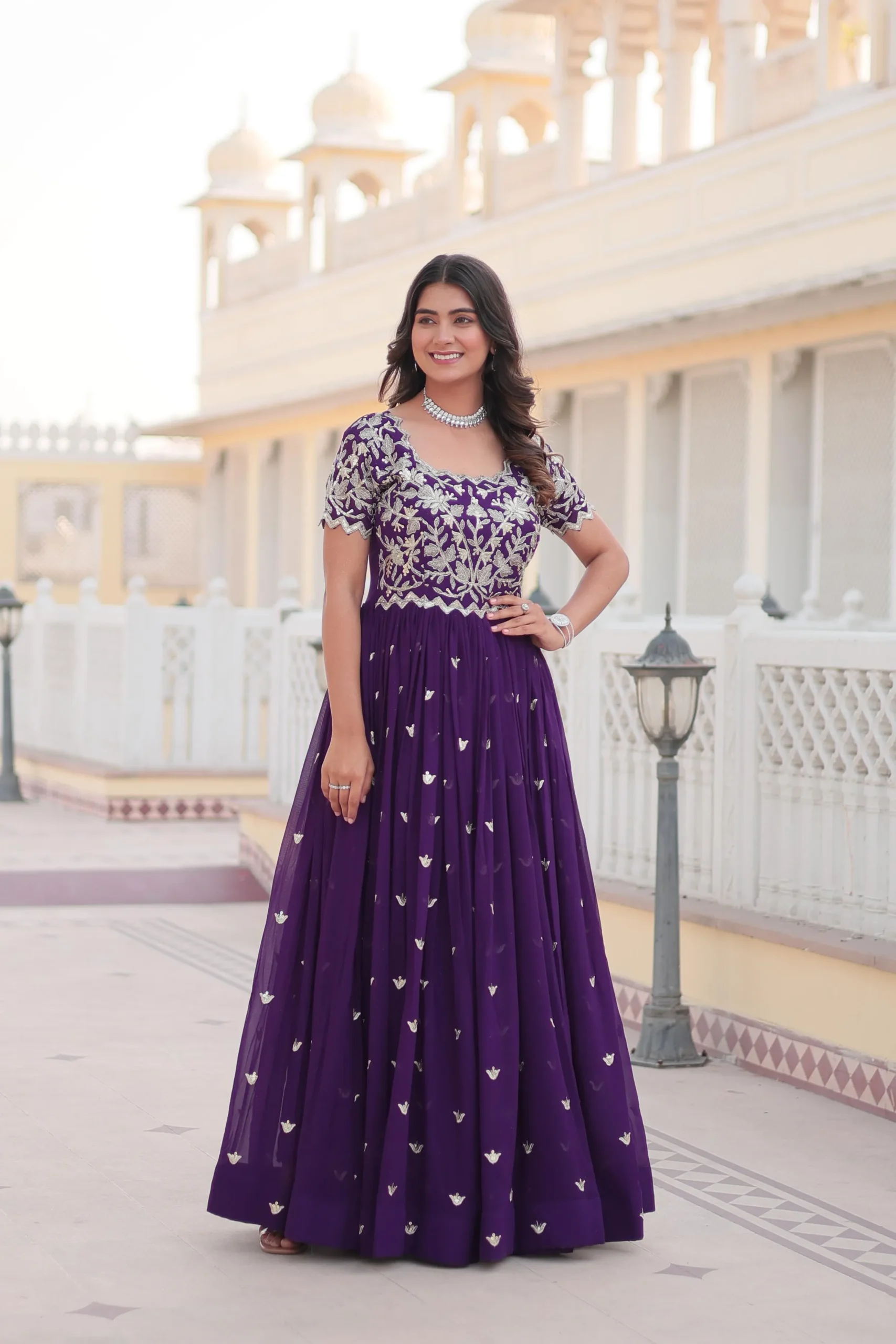 Premium Georgette Heavy Embroidery Gown - Image 2