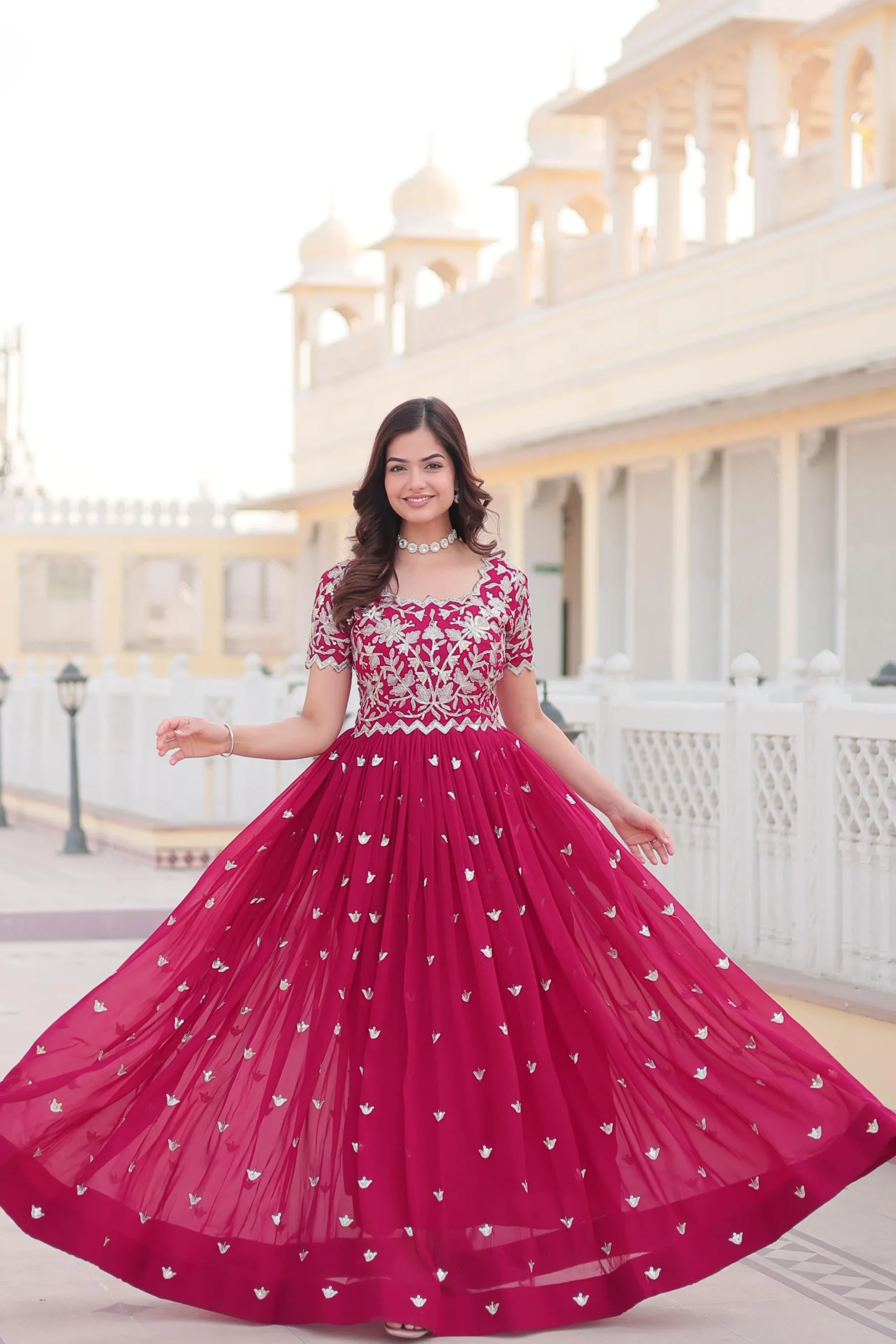 Premium Georgette Heavy Embroidery Gown - Image 3