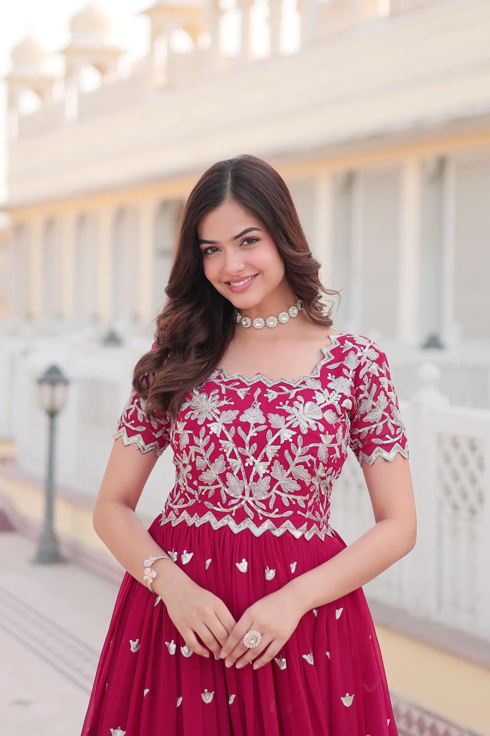 Premium Georgette Heavy Embroidery Gown - Image 4