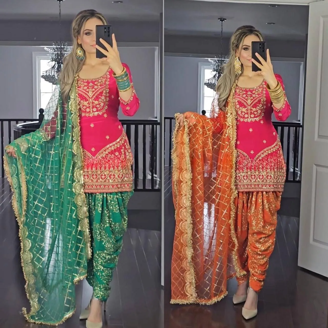 Readymade Patiala Dhoti Salwar Suit For Wedding - Image 5
