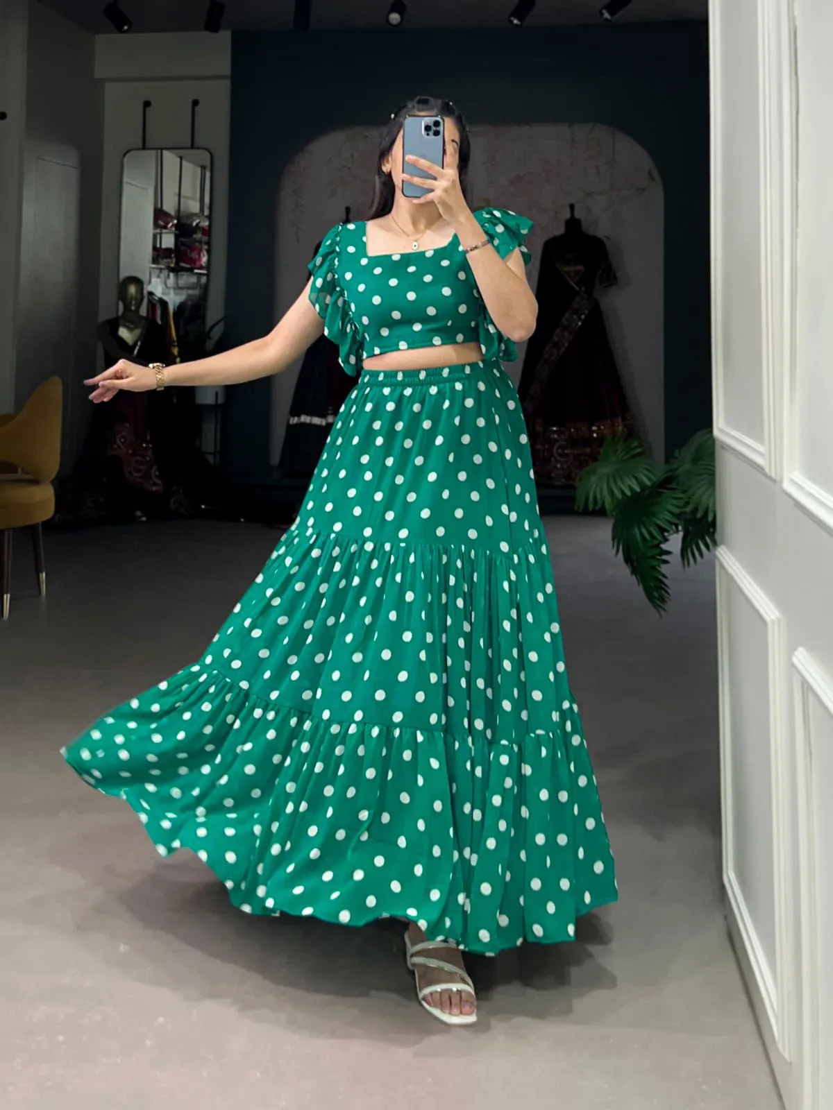 Readymade Pholka Dots Lehenga Set