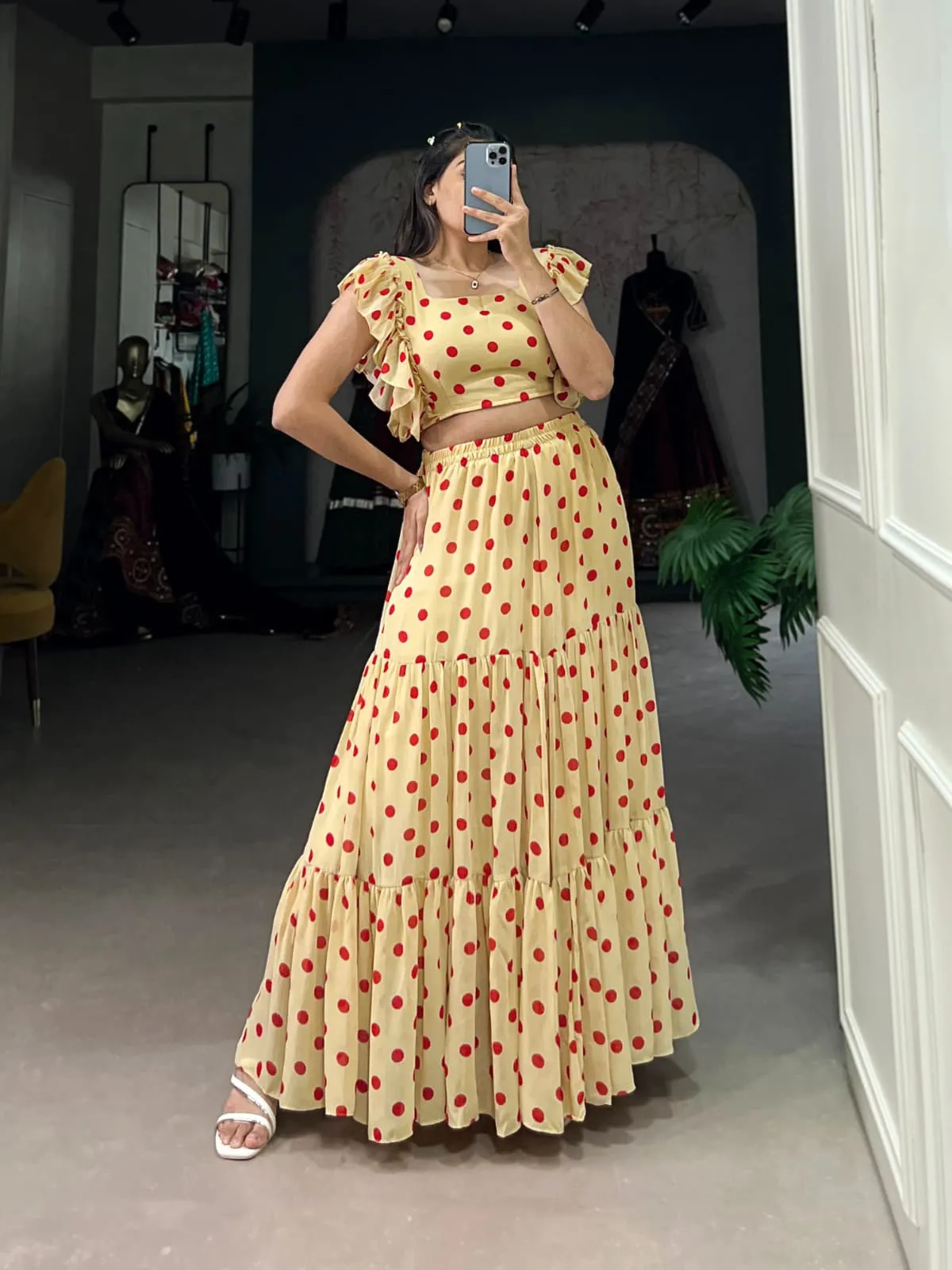 Readymade Pholka Dots Lehenga Set - Image 2