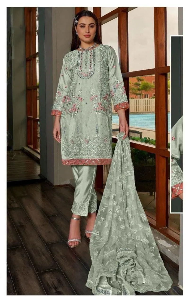 Sky Blue Short Pakistani Dress