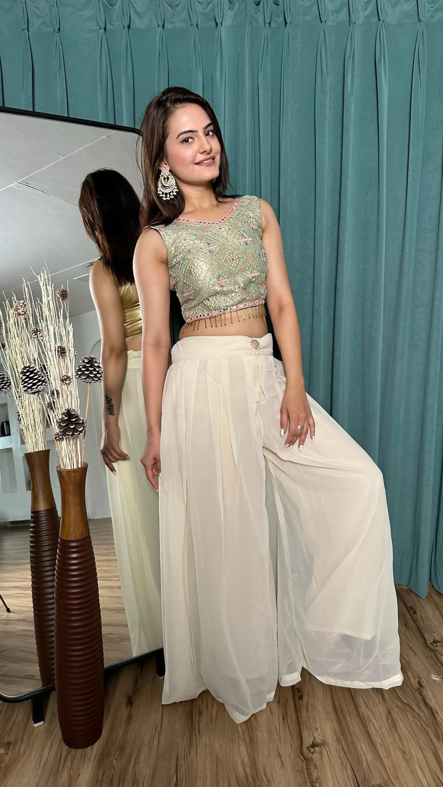 Trending Party Wear Indo Western Plazzo