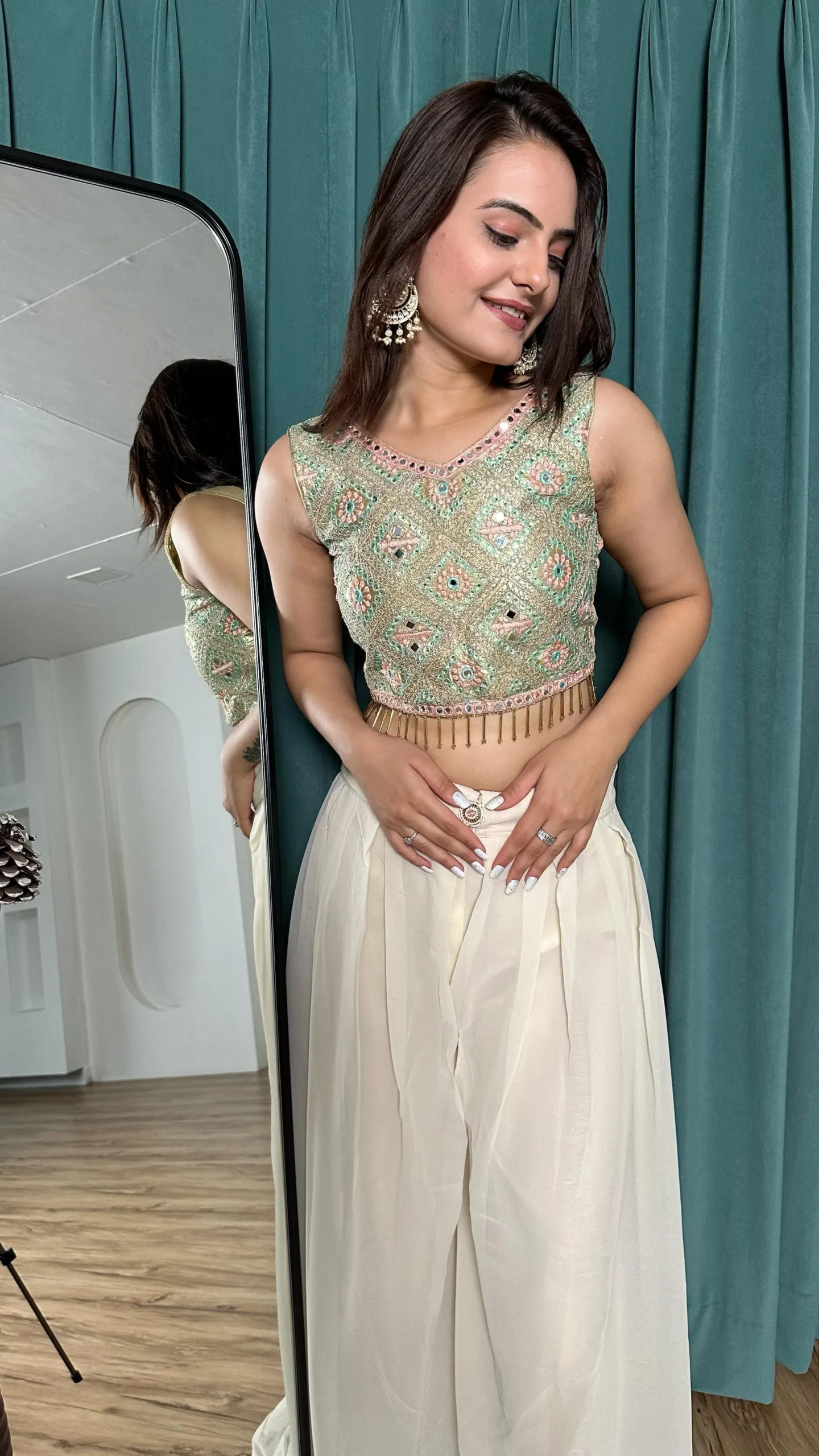 Trending Party Wear Indo Western Plazzo - Image 3