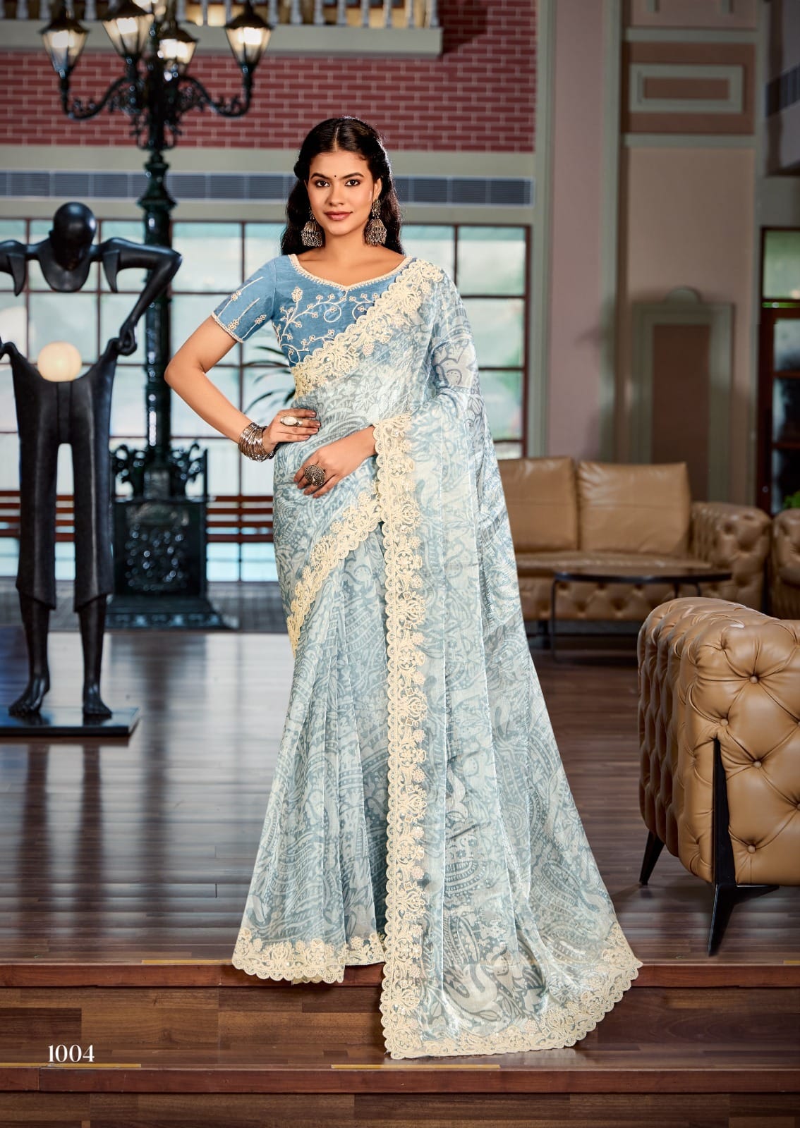Border Saree With Embroidery Saree