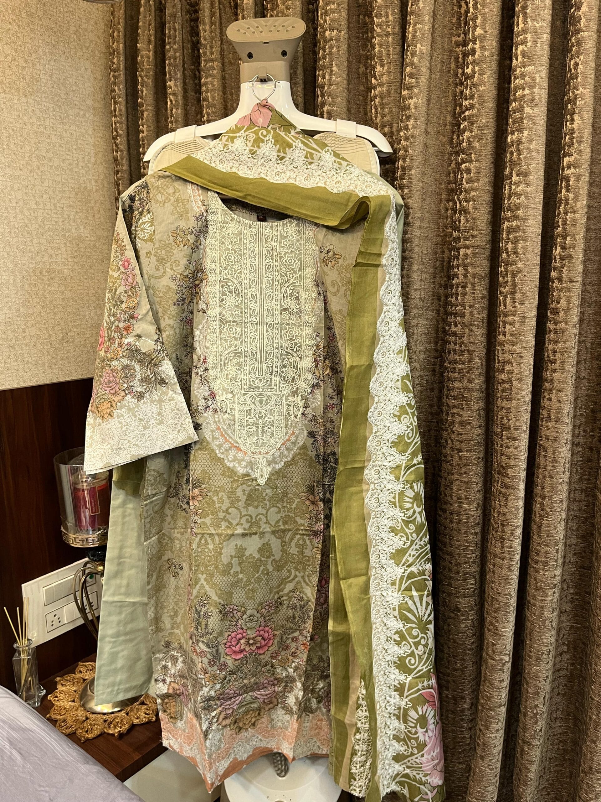 Heavy Embroidery Cotton Pakistani Salwar Suit - Image 2