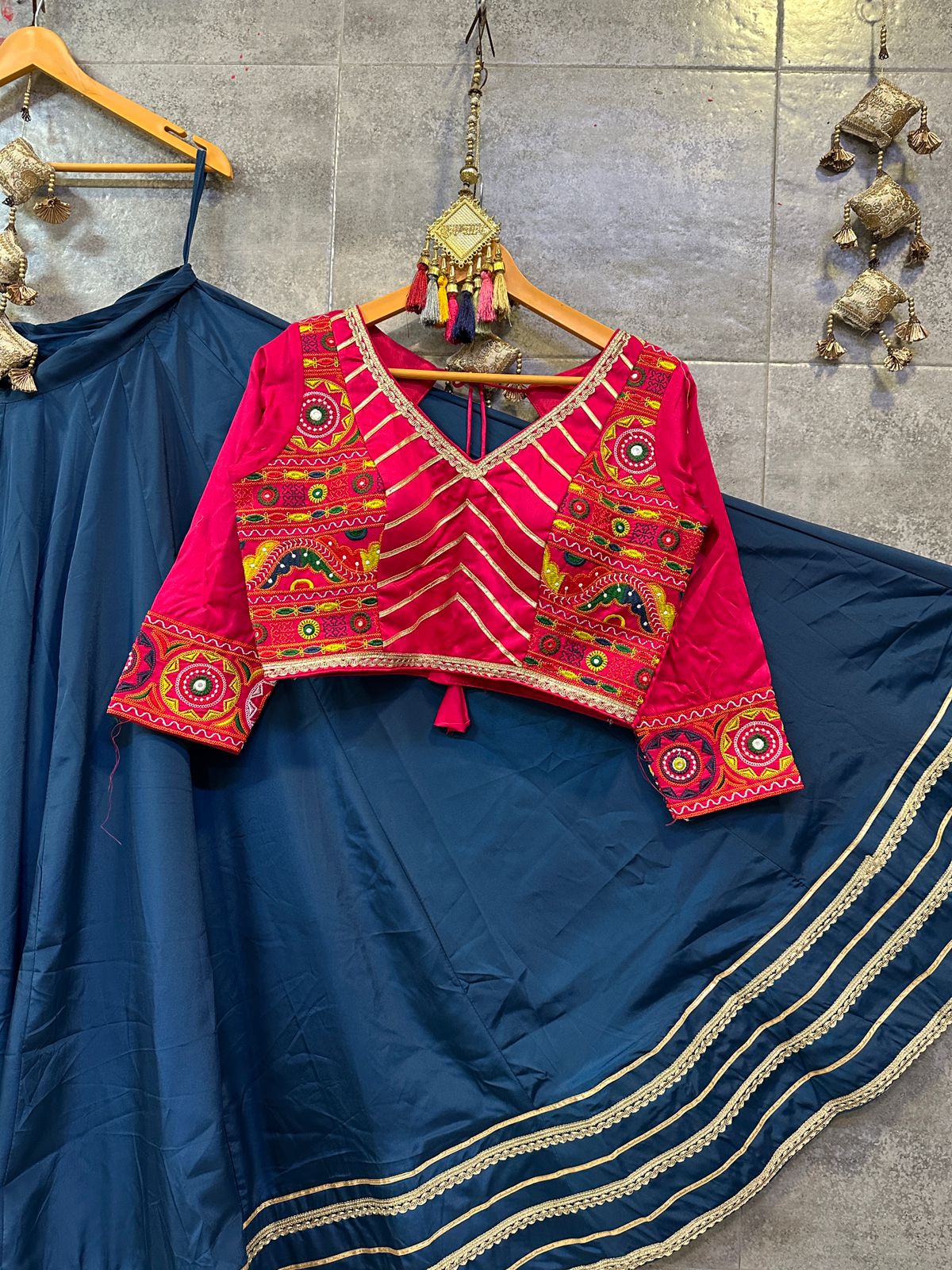 10 Mtr flair Navratri Chania Choli With Stitched Blouse - Image 2